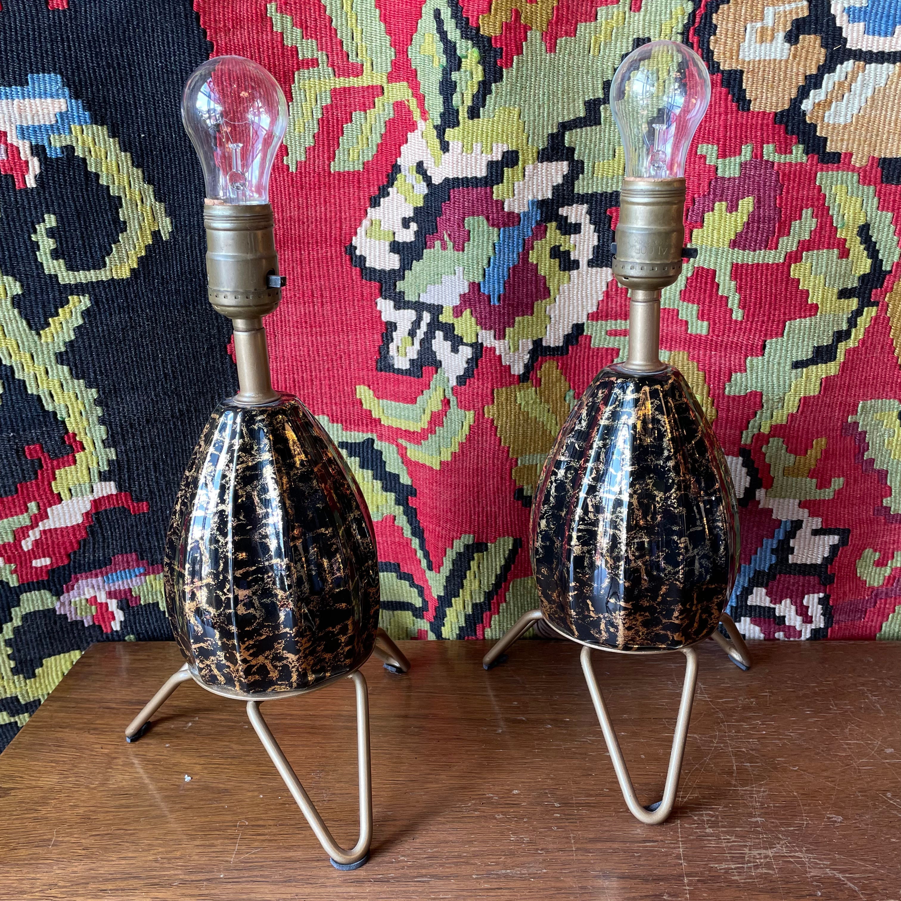 1950’s Atomic Mini Table Lamps - A Pair