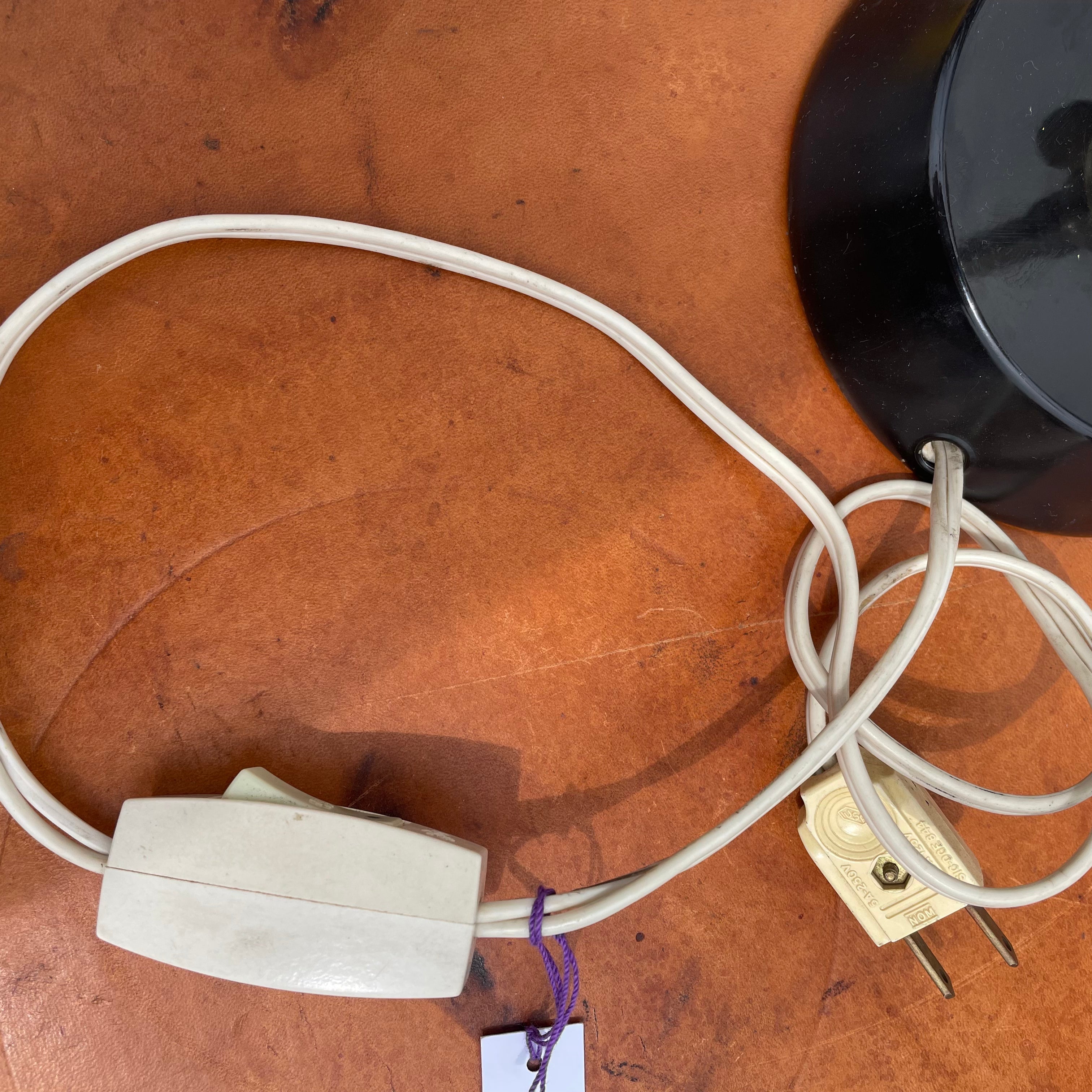 1960’s Adjustable Enamel + Brass Table Lamp