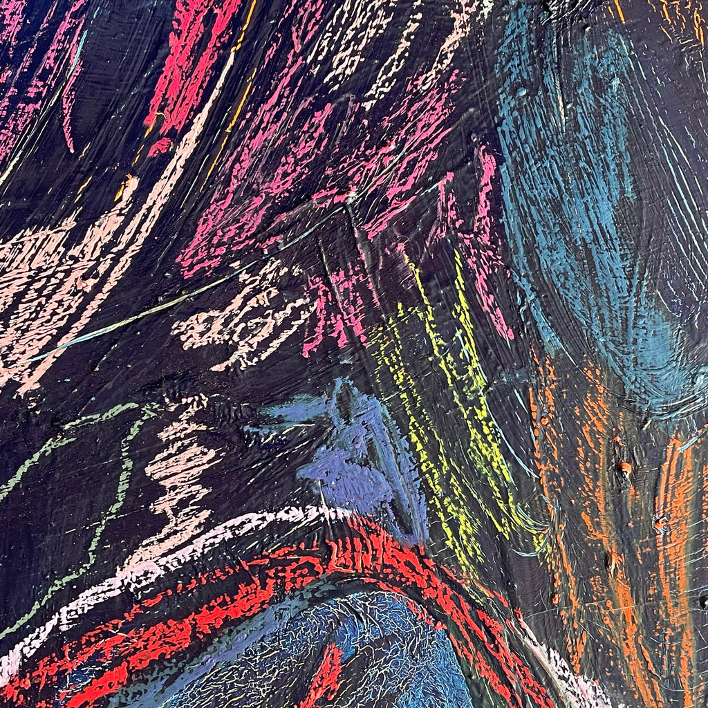 “Paksi” Oil + Pastel on Canvas by Dawn Leahy - 36” x 36”