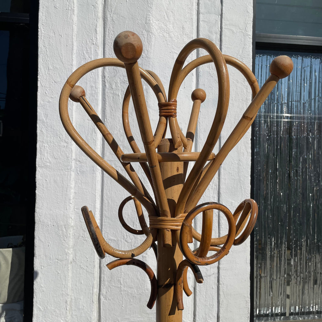 1960’s Italian Coat Rack - Rattan and Bamboo