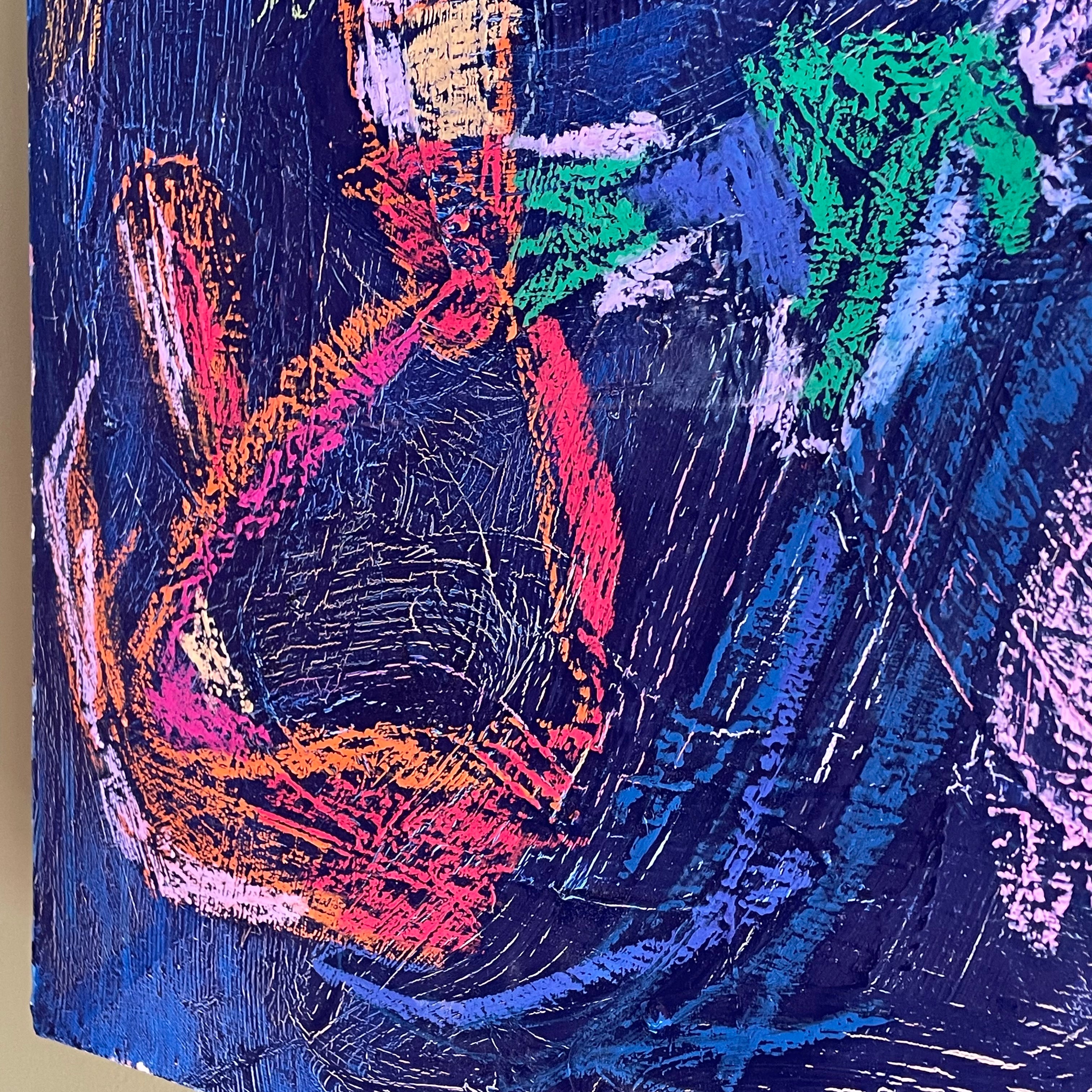 “Paksi” Oil + Pastel on Canvas by Dawn Leahy - 36” x 36”