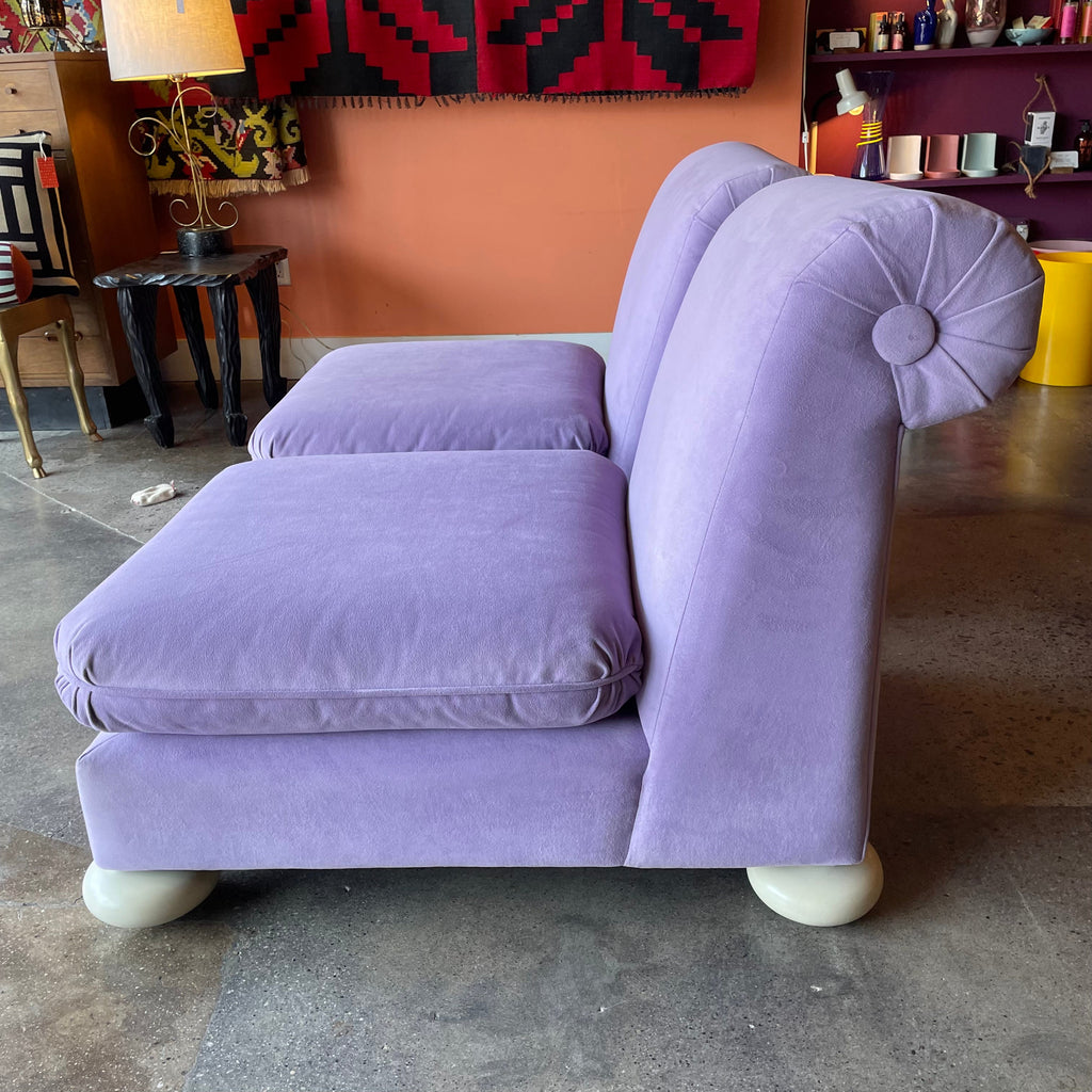 1970's Reupholstered Milo Baughman for Thayer Coggin Scroll Armchairs - 1 available