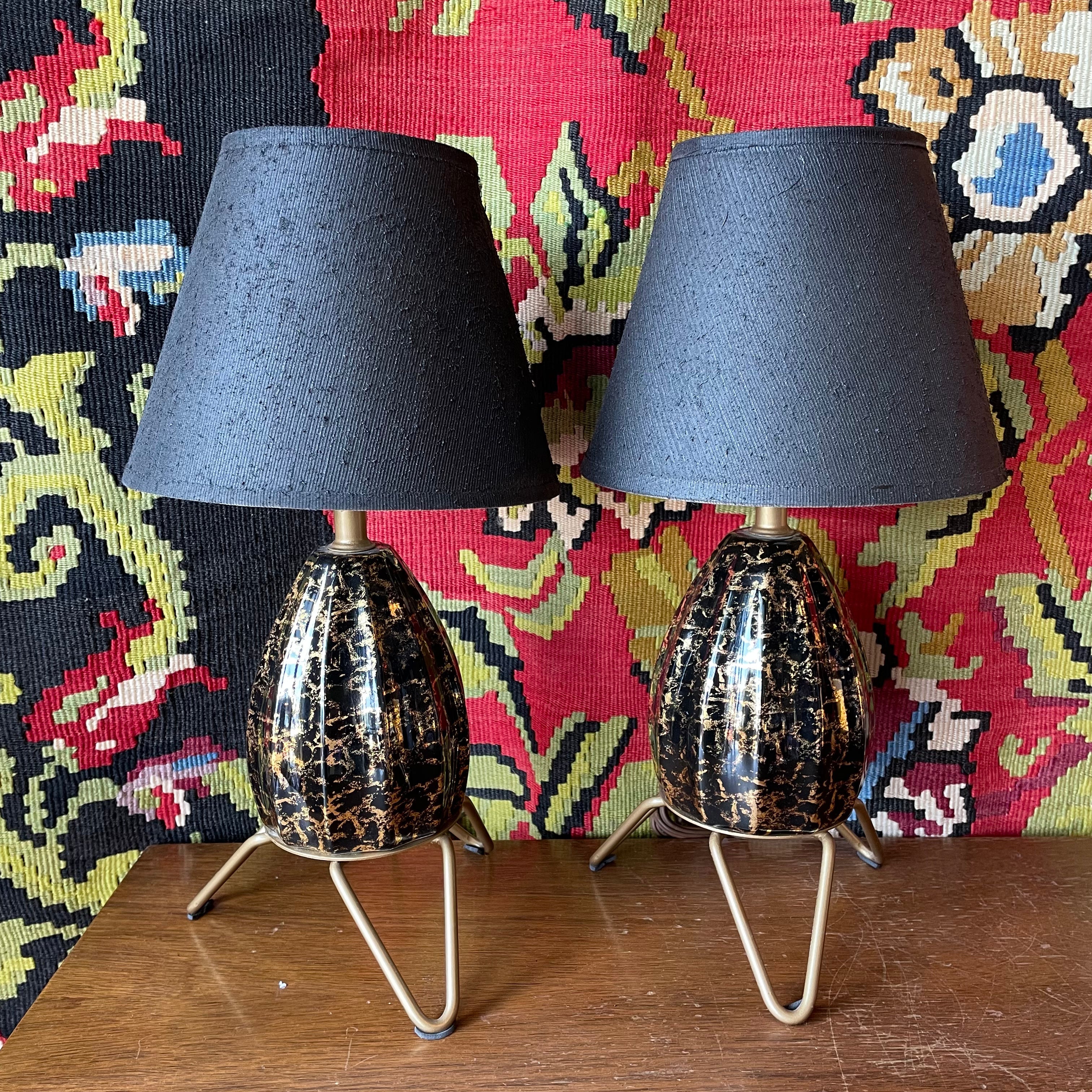 1950’s Atomic Mini Table Lamps - A Pair