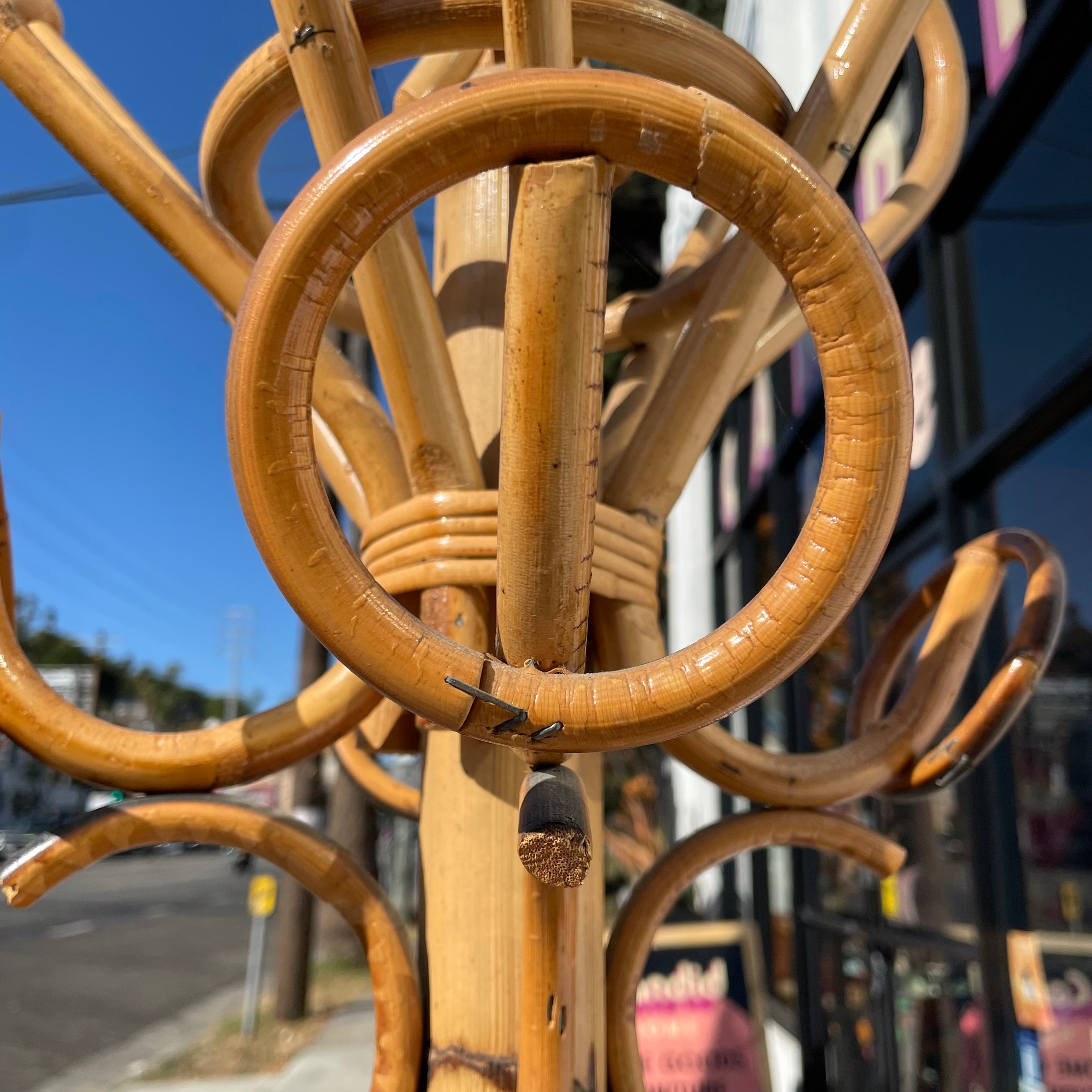 1960’s Italian Coat Rack - Rattan and Bamboo