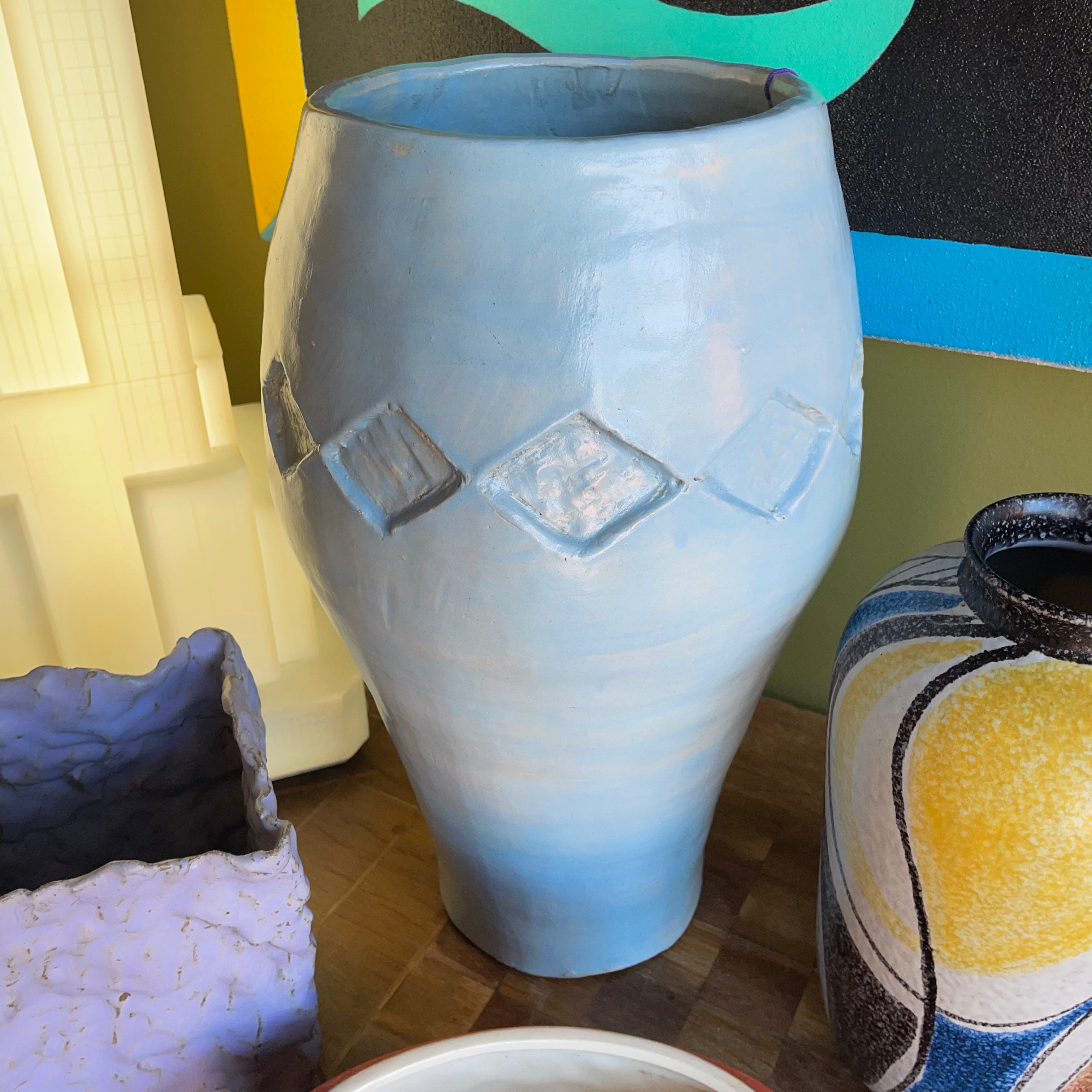 1970’s Studio Pottery Diamond Vase