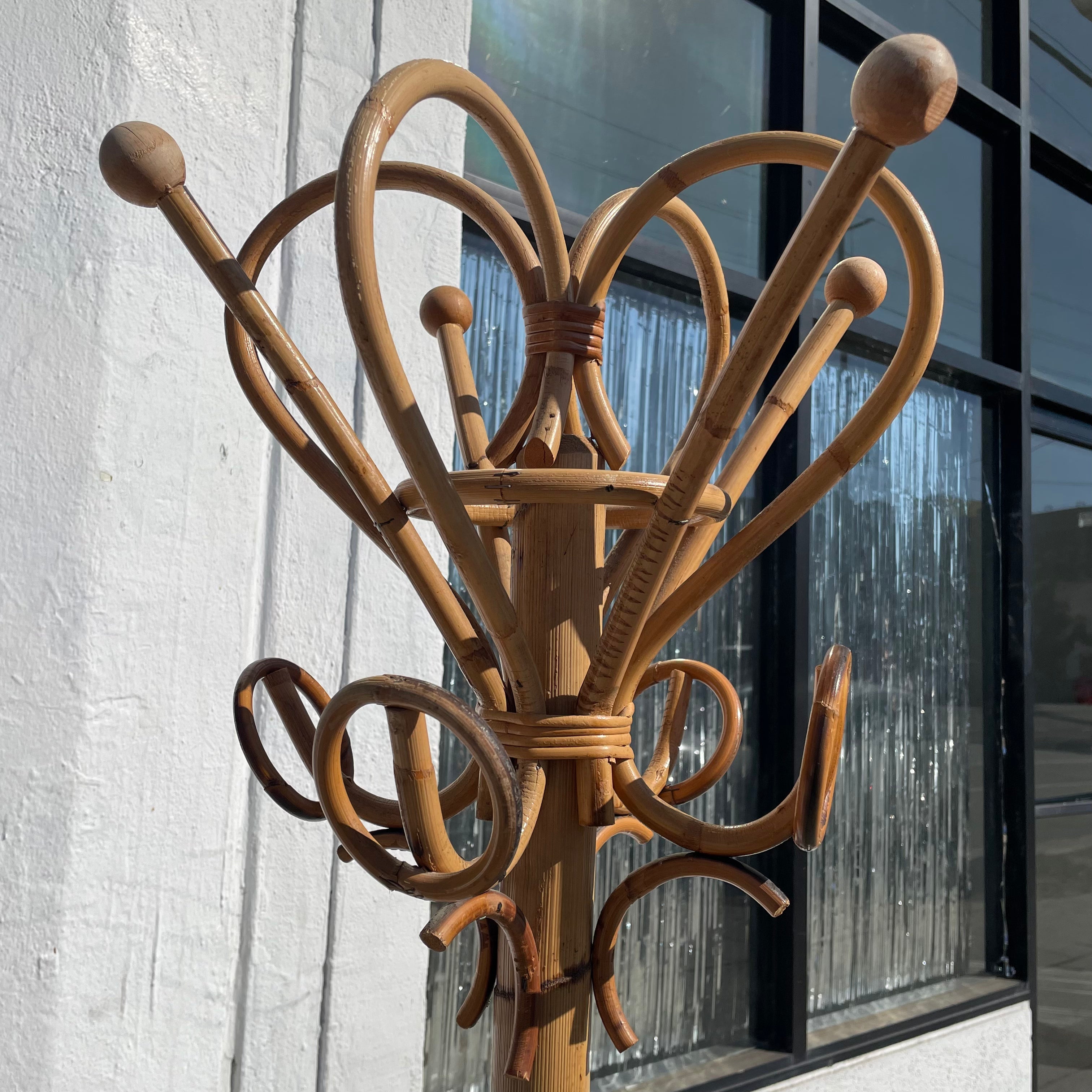 1960’s Italian Coat Rack - Rattan and Bamboo