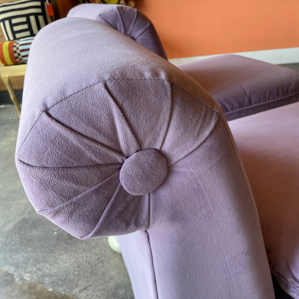 1970's Reupholstered Milo Baughman for Thayer Coggin Scroll Armchairs - 1 available