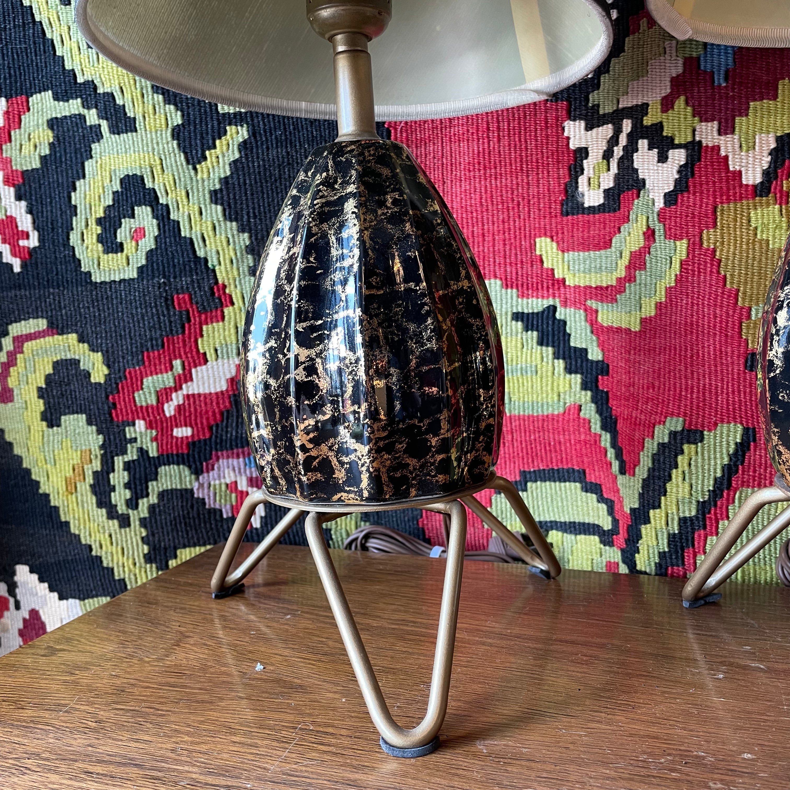 1950’s Atomic Mini Table Lamps - A Pair