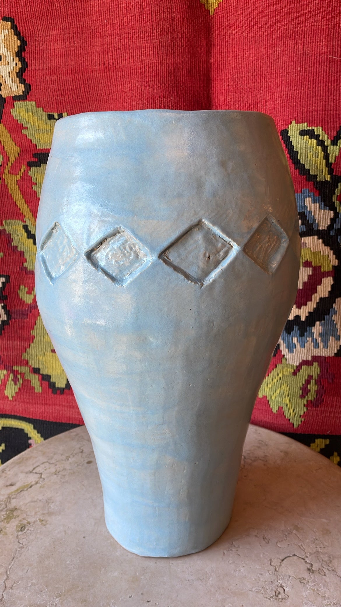 1970’s Studio Pottery Diamond Vase