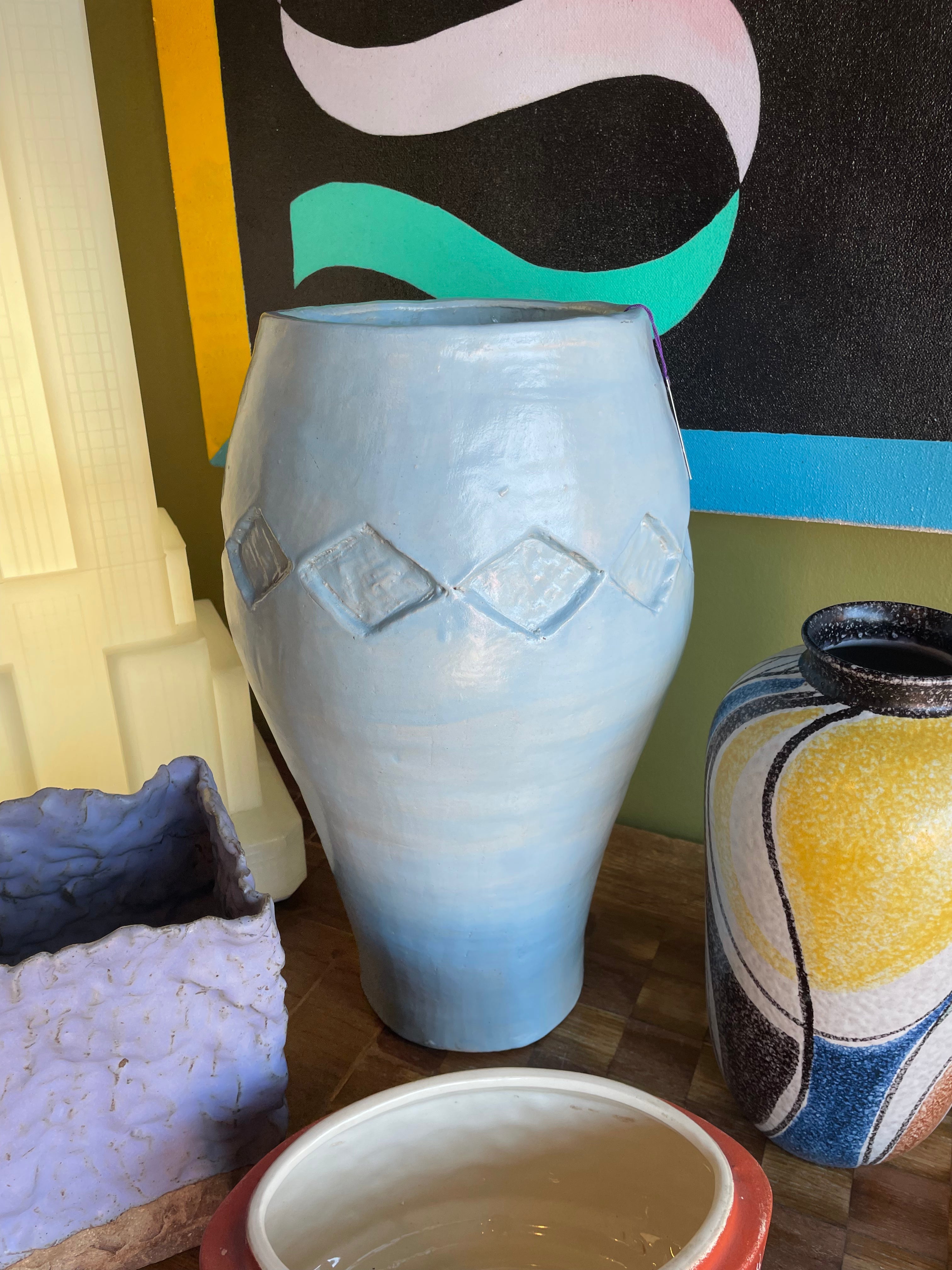 1970’s Studio Pottery Diamond Vase