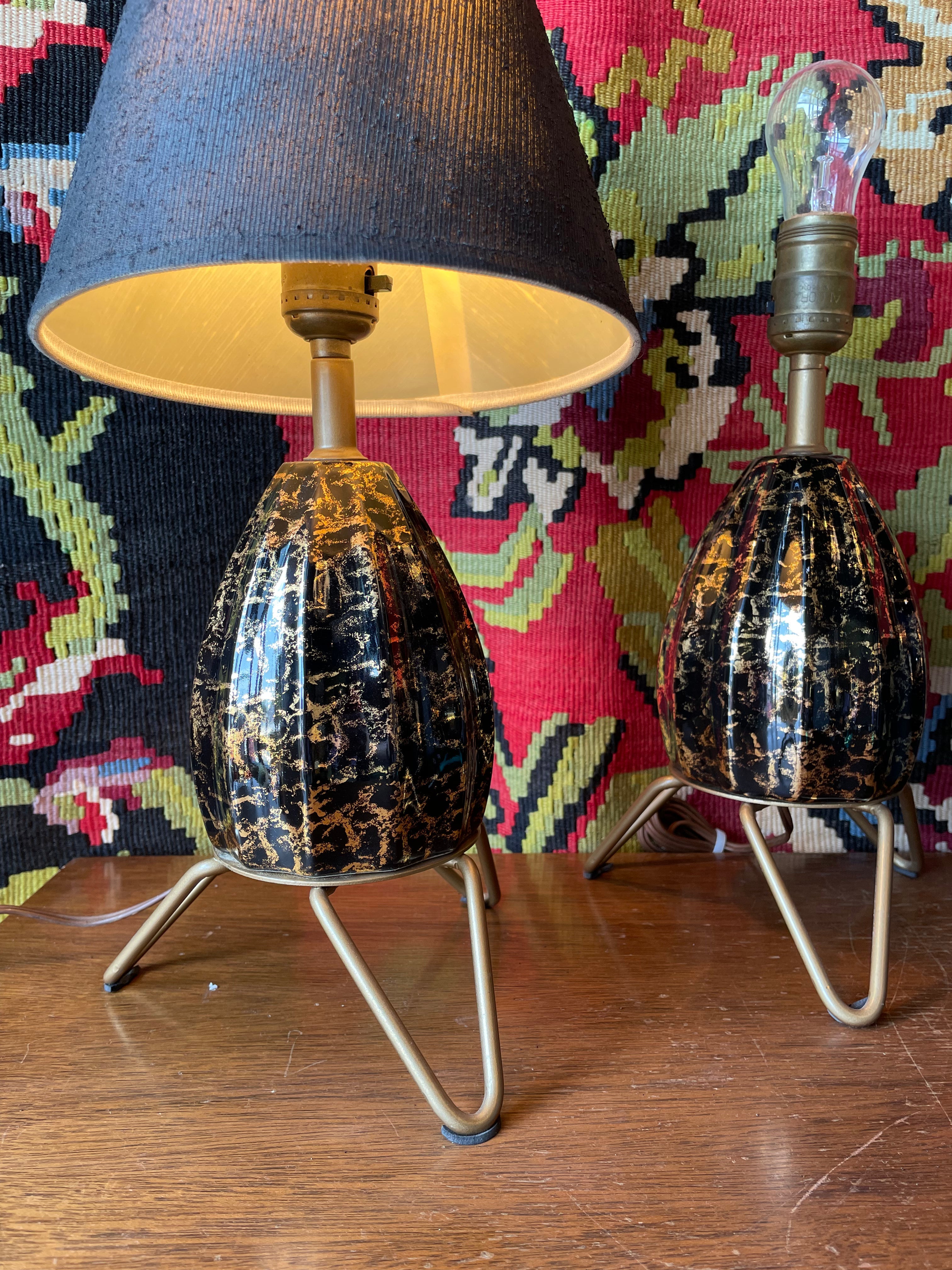 1950’s Atomic Mini Table Lamps - A Pair