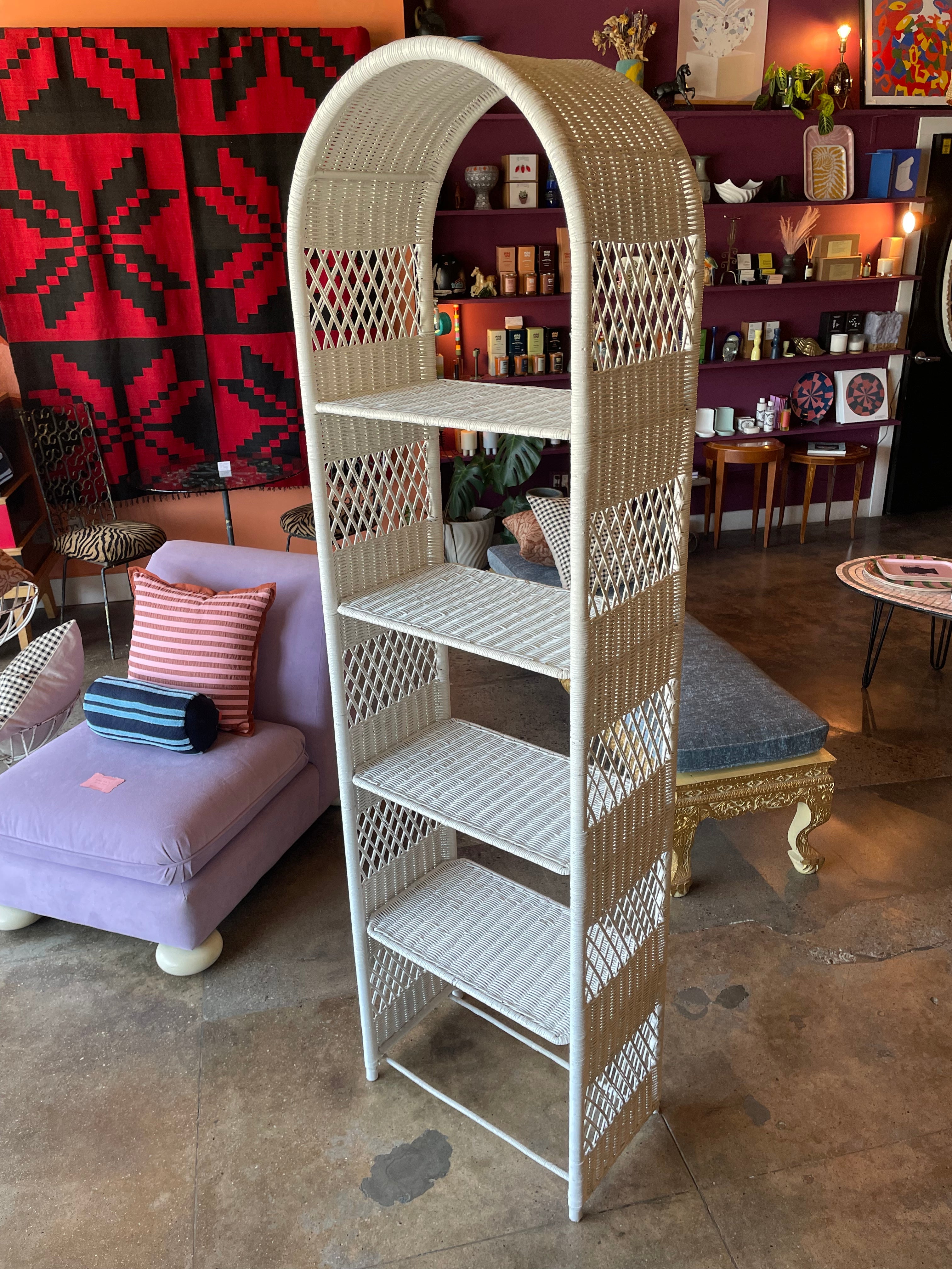 1970's Wicker Shelving Unit - 73" Tall