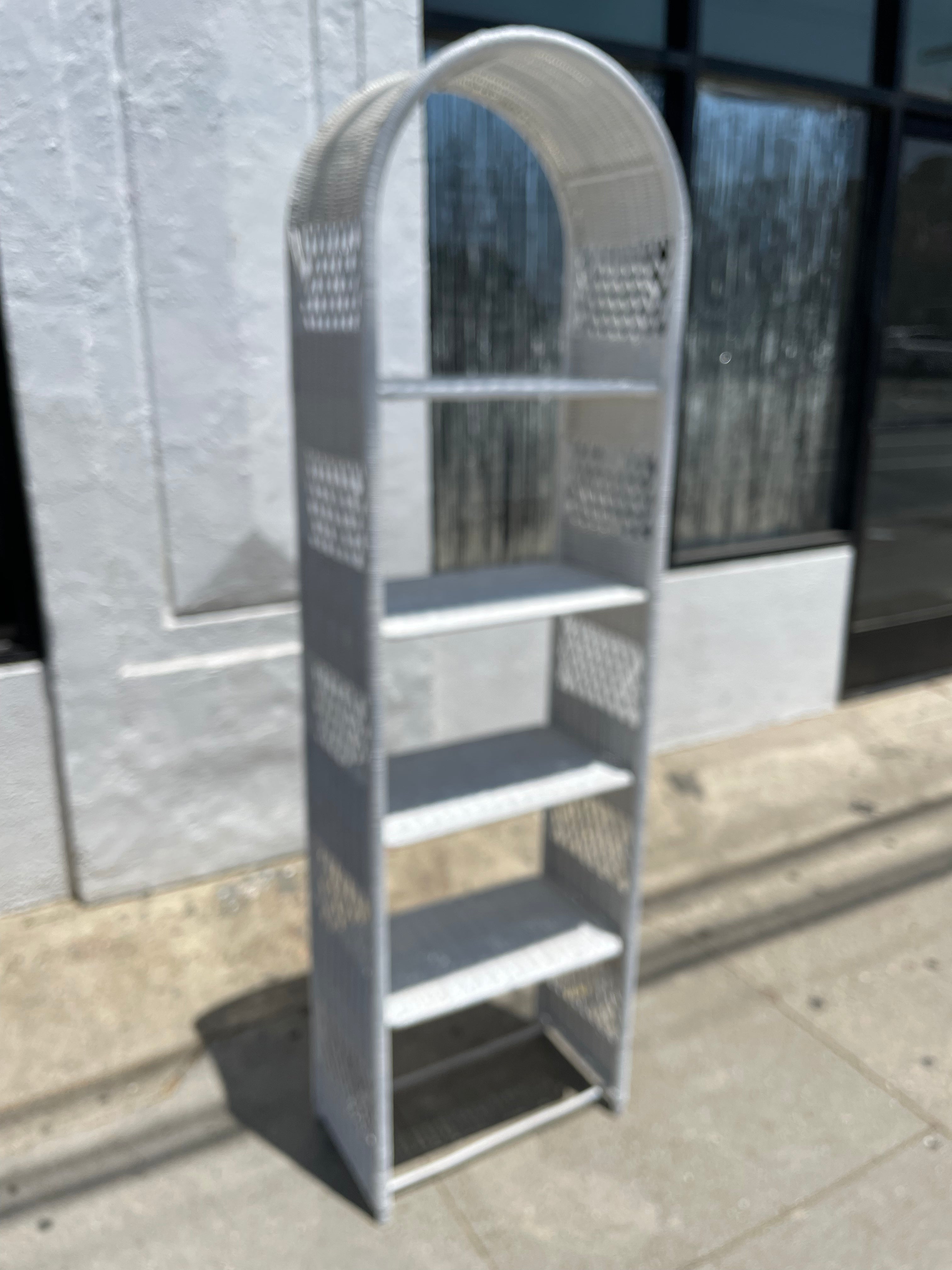 1970's Wicker Shelving Unit - 73" Tall