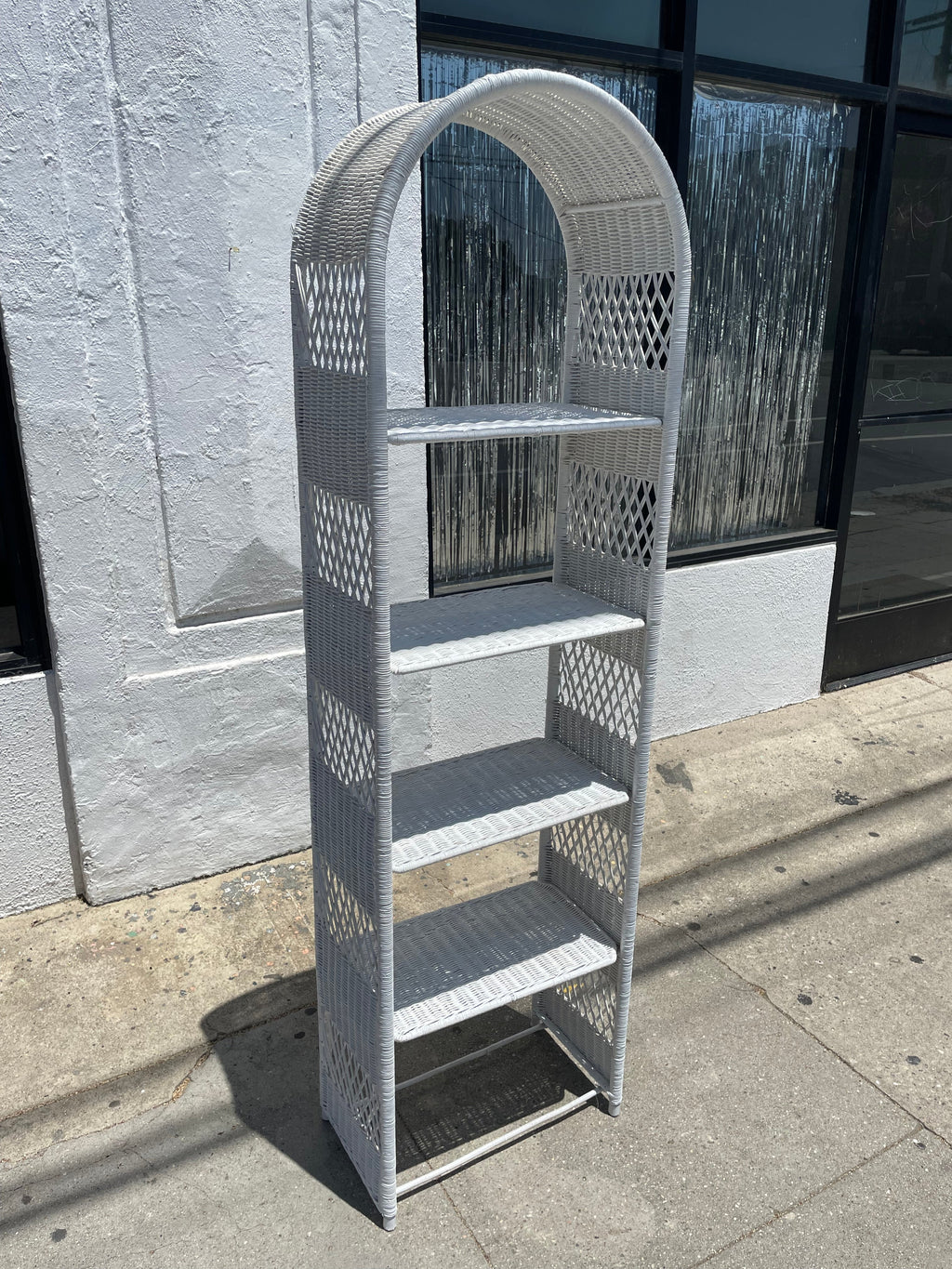 1970's Wicker Shelving Unit - 73" Tall