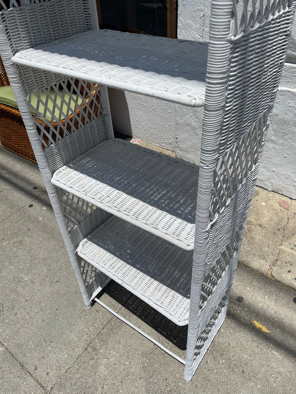 1970's Wicker Shelving Unit - 73" Tall