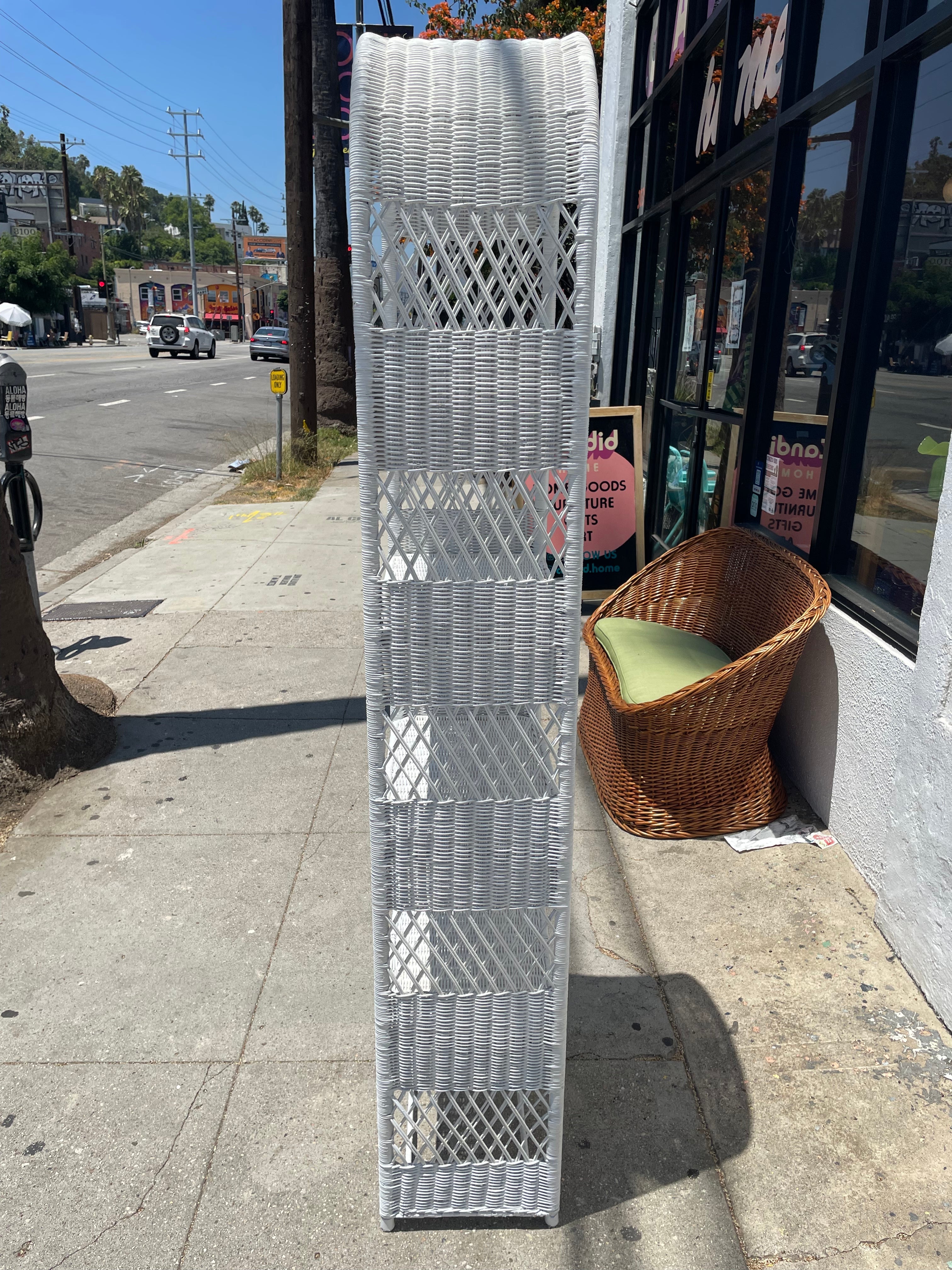1970's Wicker Shelving Unit - 73" Tall