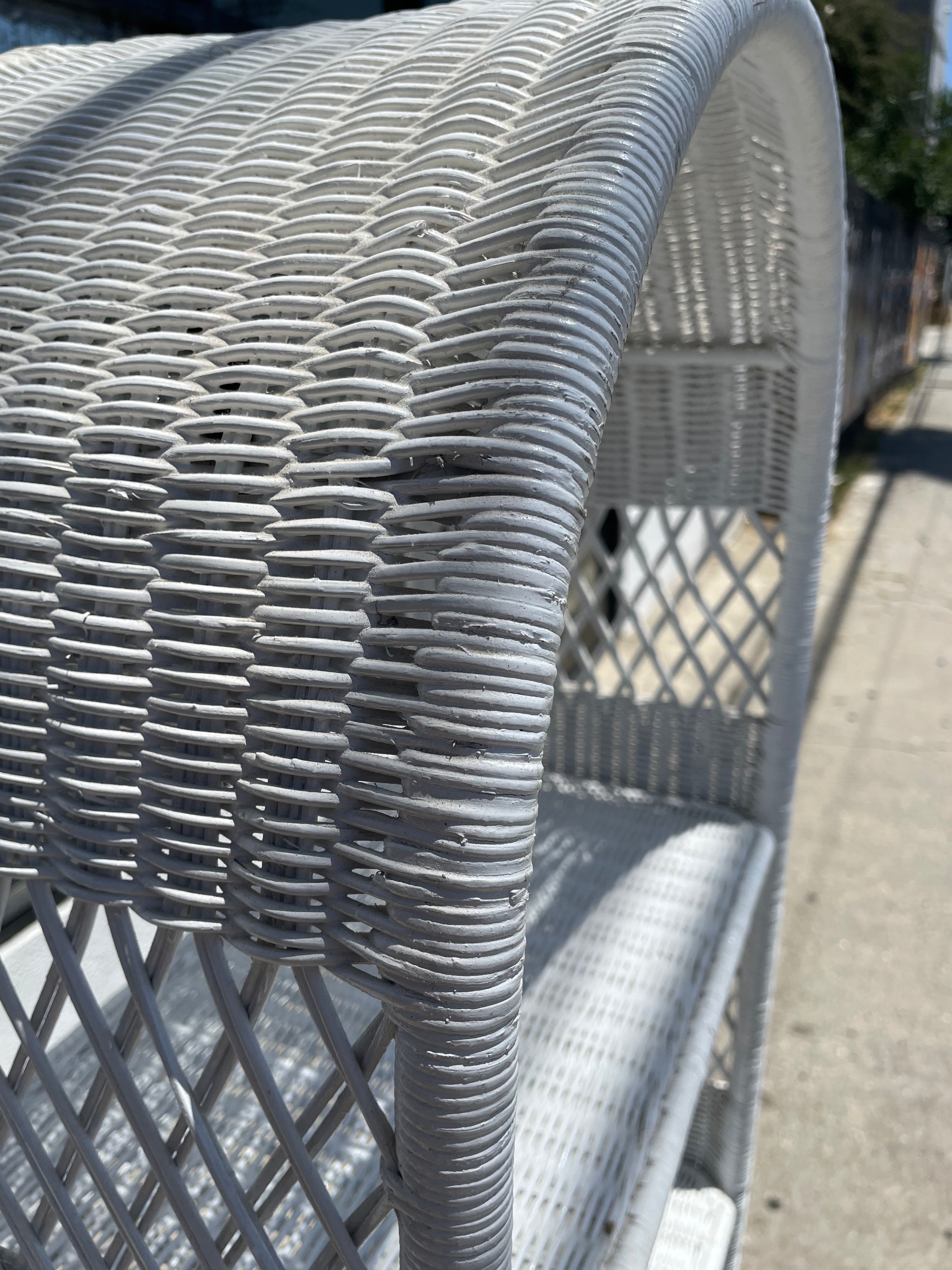 1970's Wicker Shelving Unit - 73" Tall