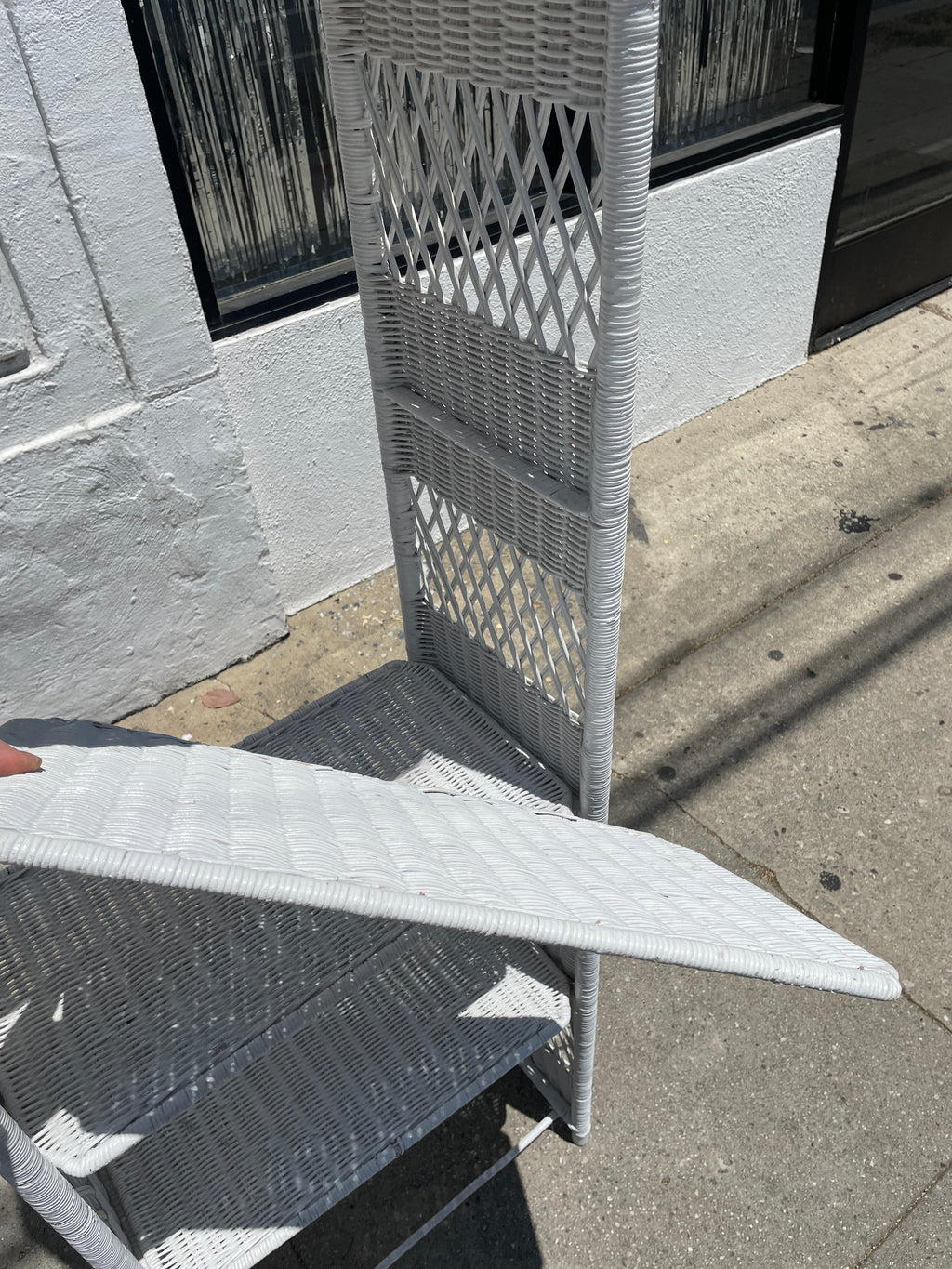 1970's Wicker Shelving Unit - 73" Tall