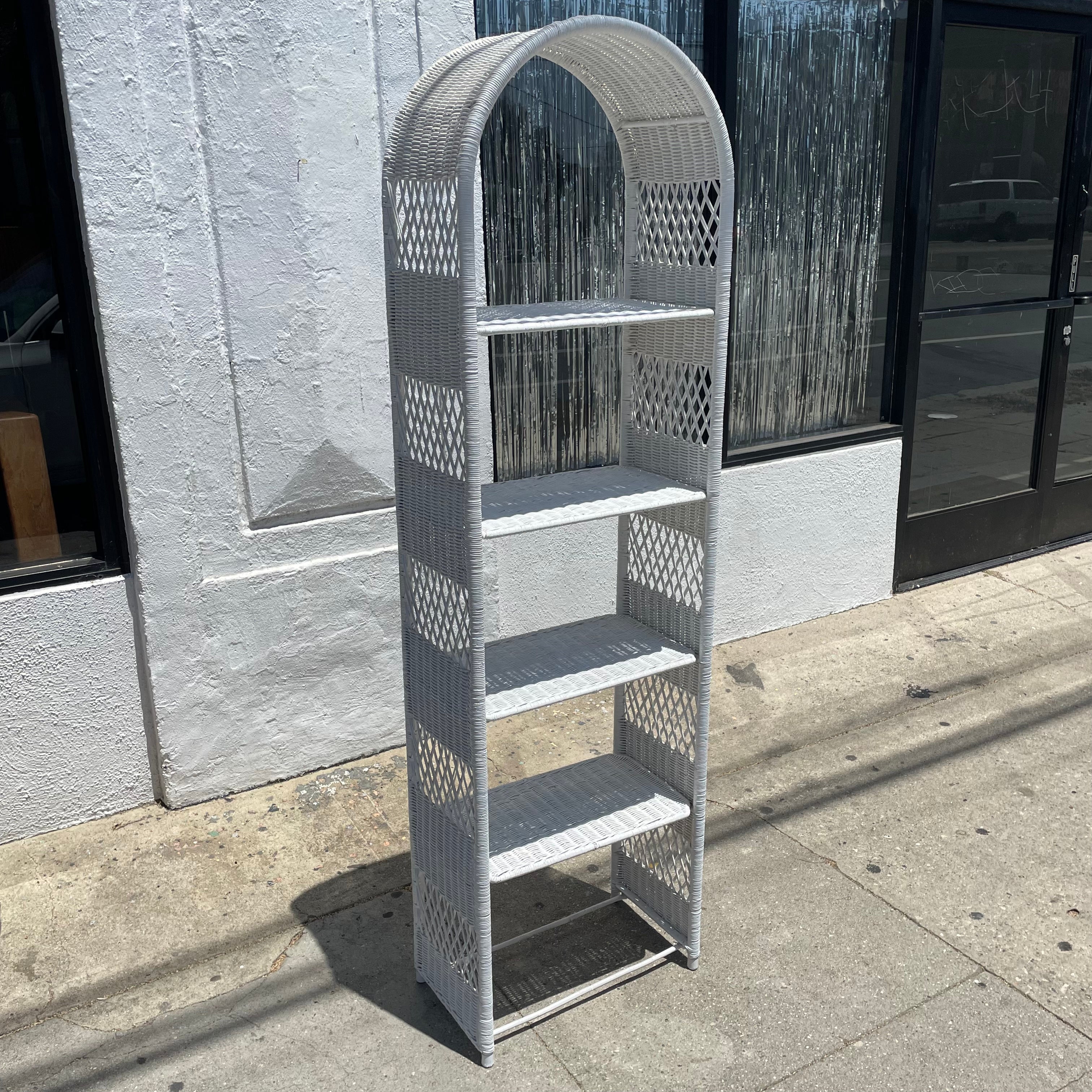 1970's Wicker Shelving Unit - 73" Tall