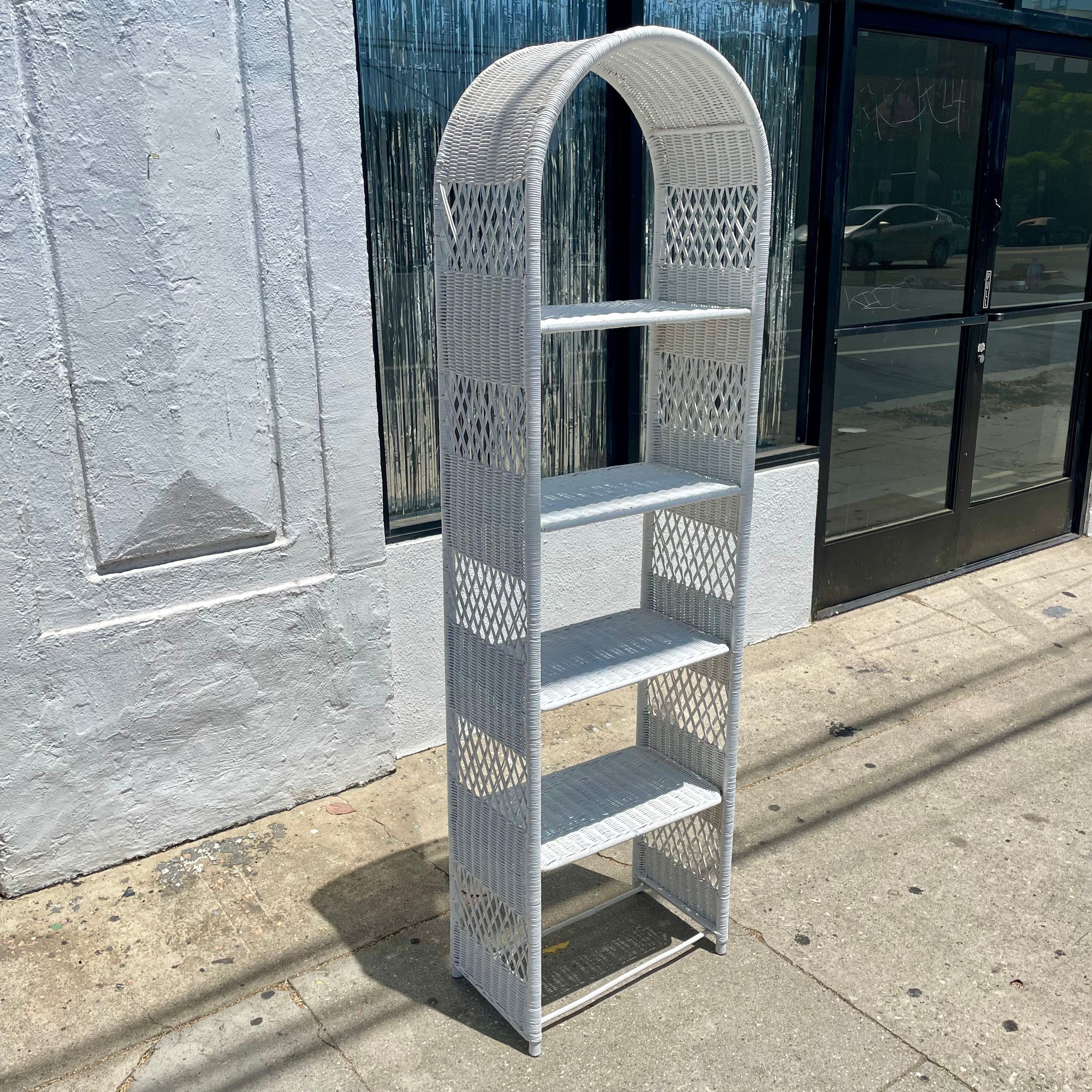 1970's Wicker Shelving Unit - 73" Tall