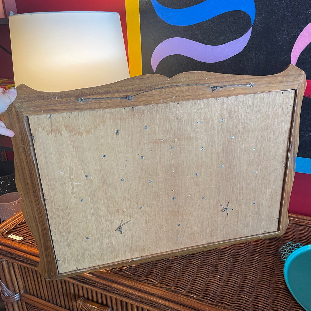 1970's Wooden Fruit on Linen Framed Art - 28" x 26"