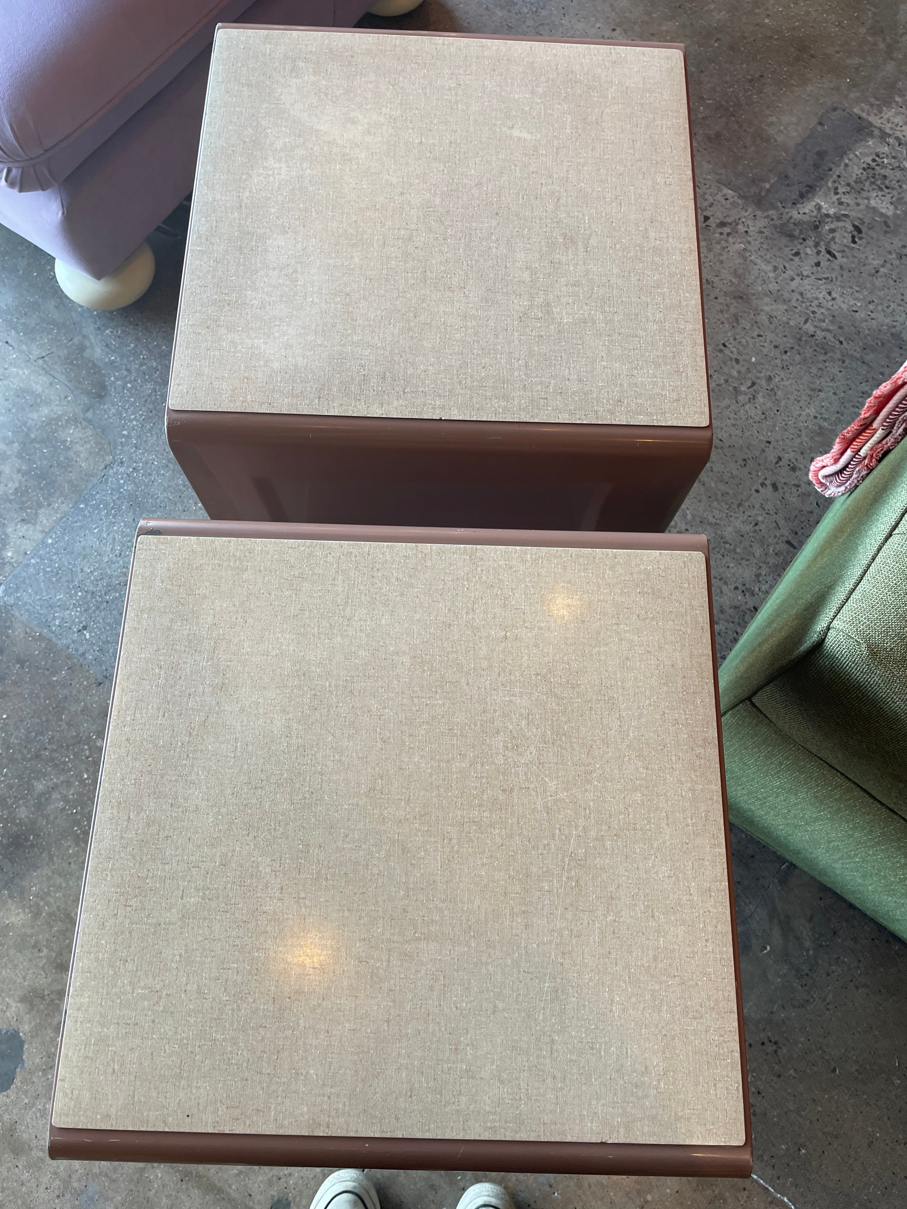 1940's Vintage Simmons Furniture Metal Nightstands - A Pair