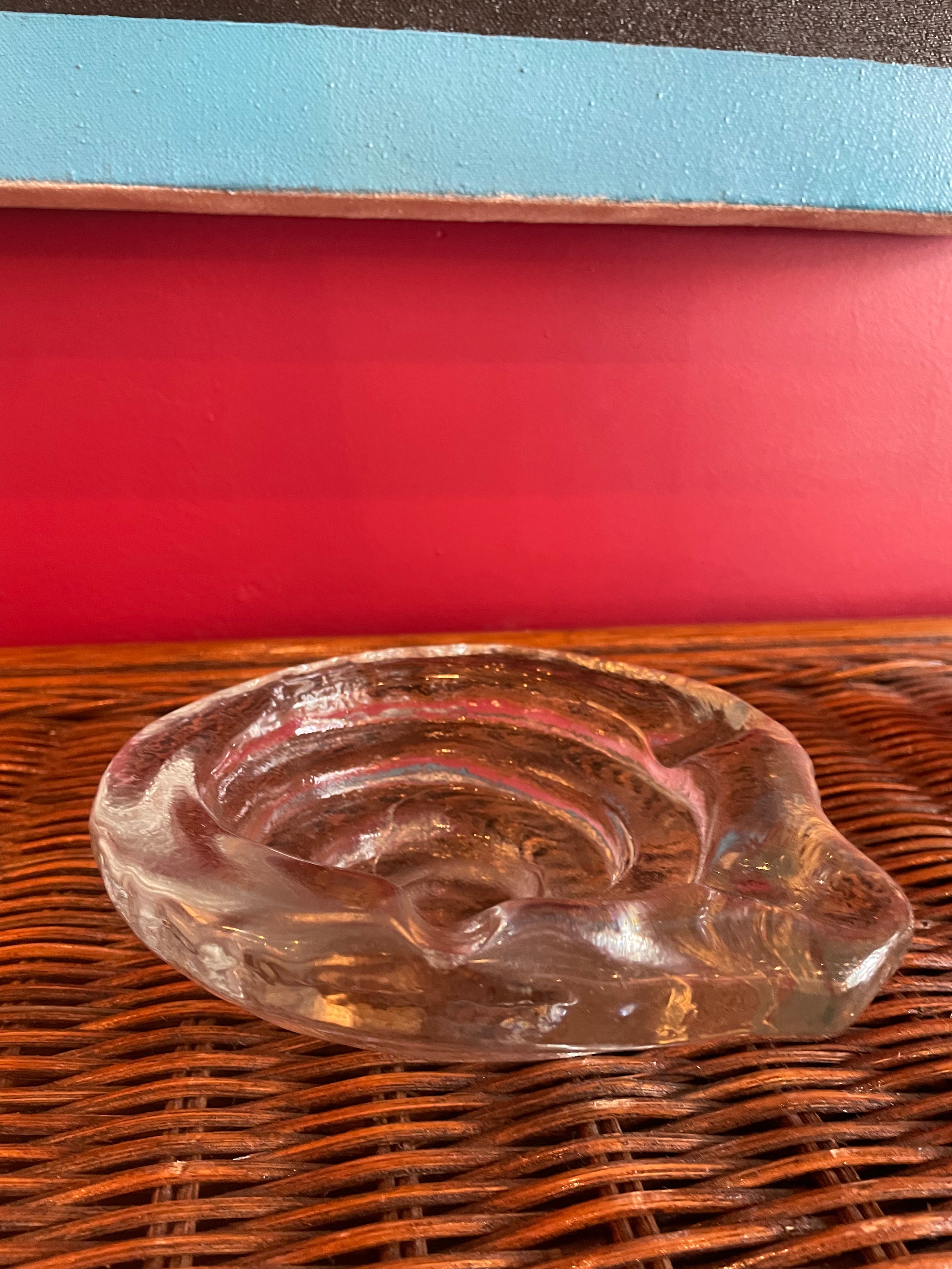 1970's Vintage Art Glass Ashtray