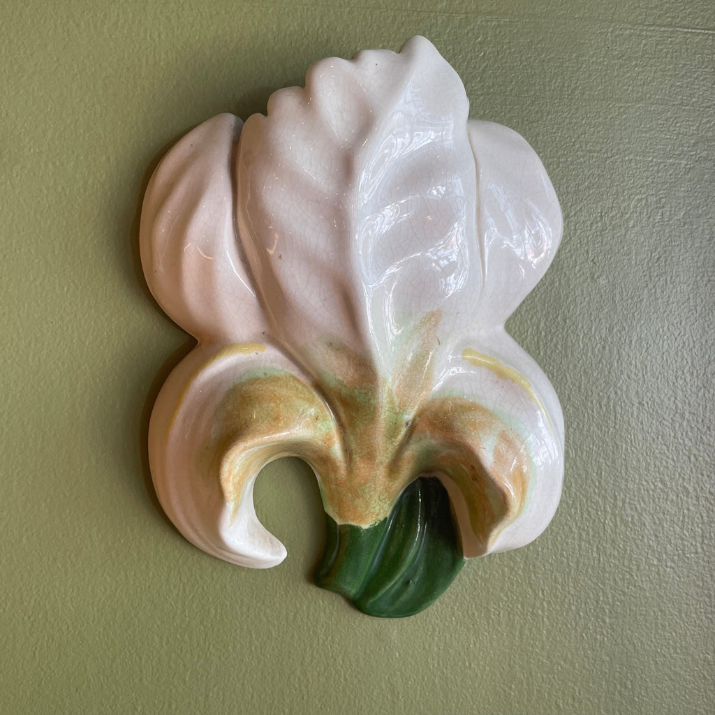 1940's Ceramic Iris Wall Pocket