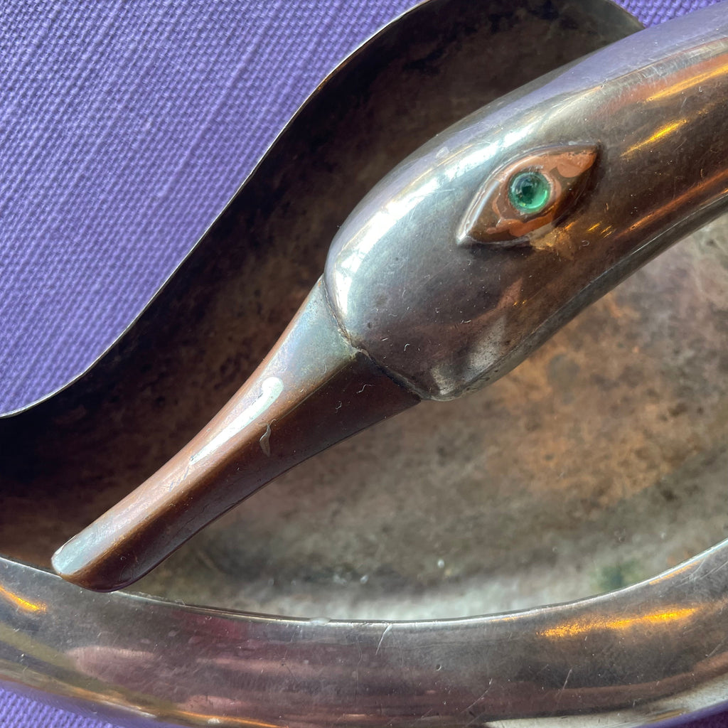 Vintage Los Castillo Silverplate Swan Dish