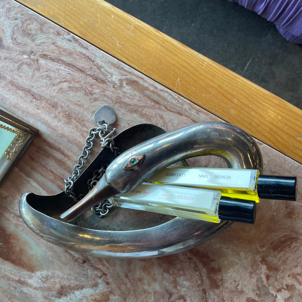 Vintage Los Castillo Silverplate Swan Dish