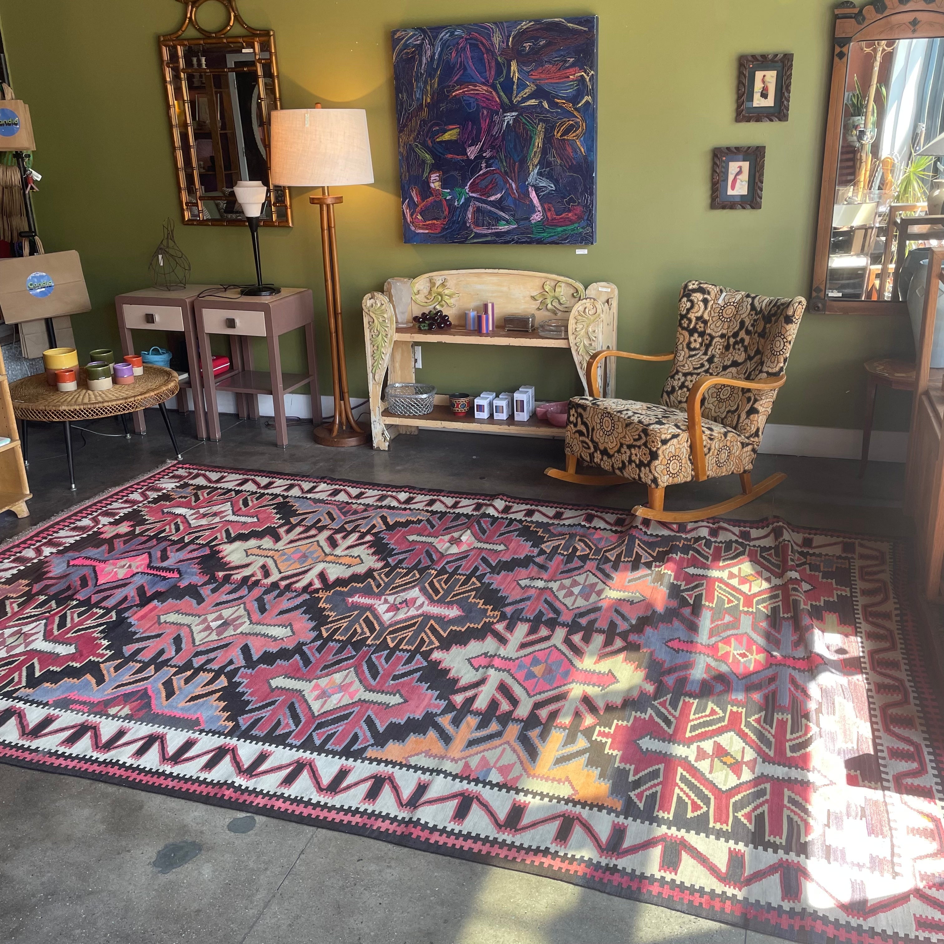 Vintage Kuba Kilim Rug - 6'7" x 10'10"