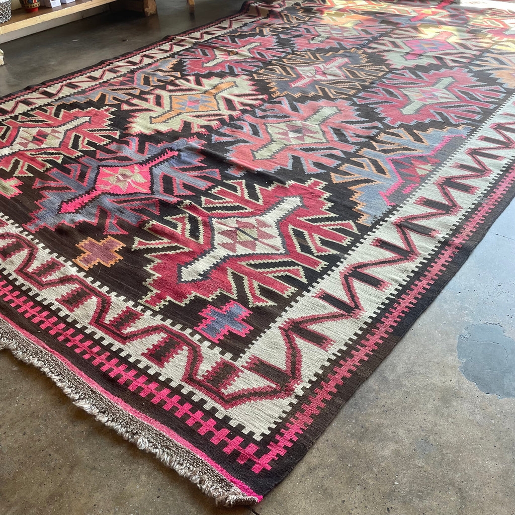 Vintage Kuba Kilim Rug - 6'7" x 10'10"