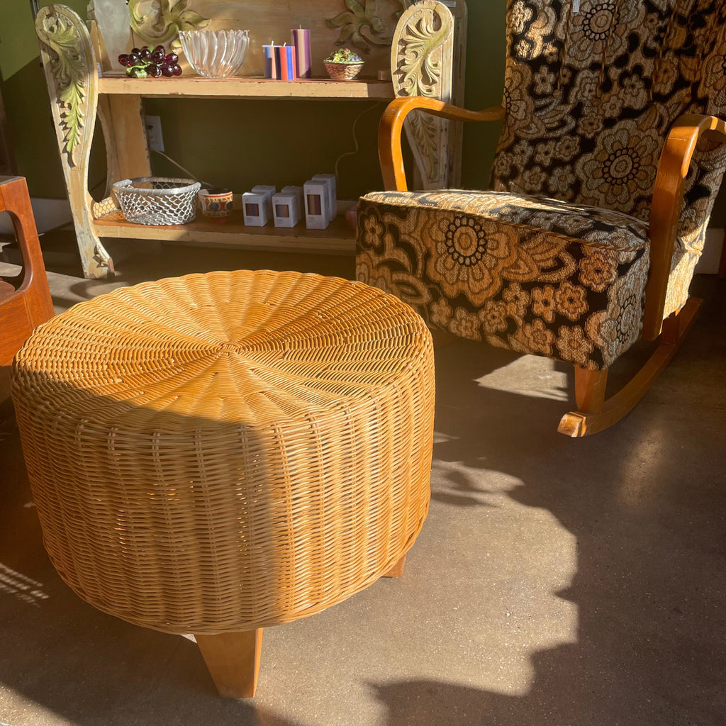 Vintage Ikea Rattan Footstool