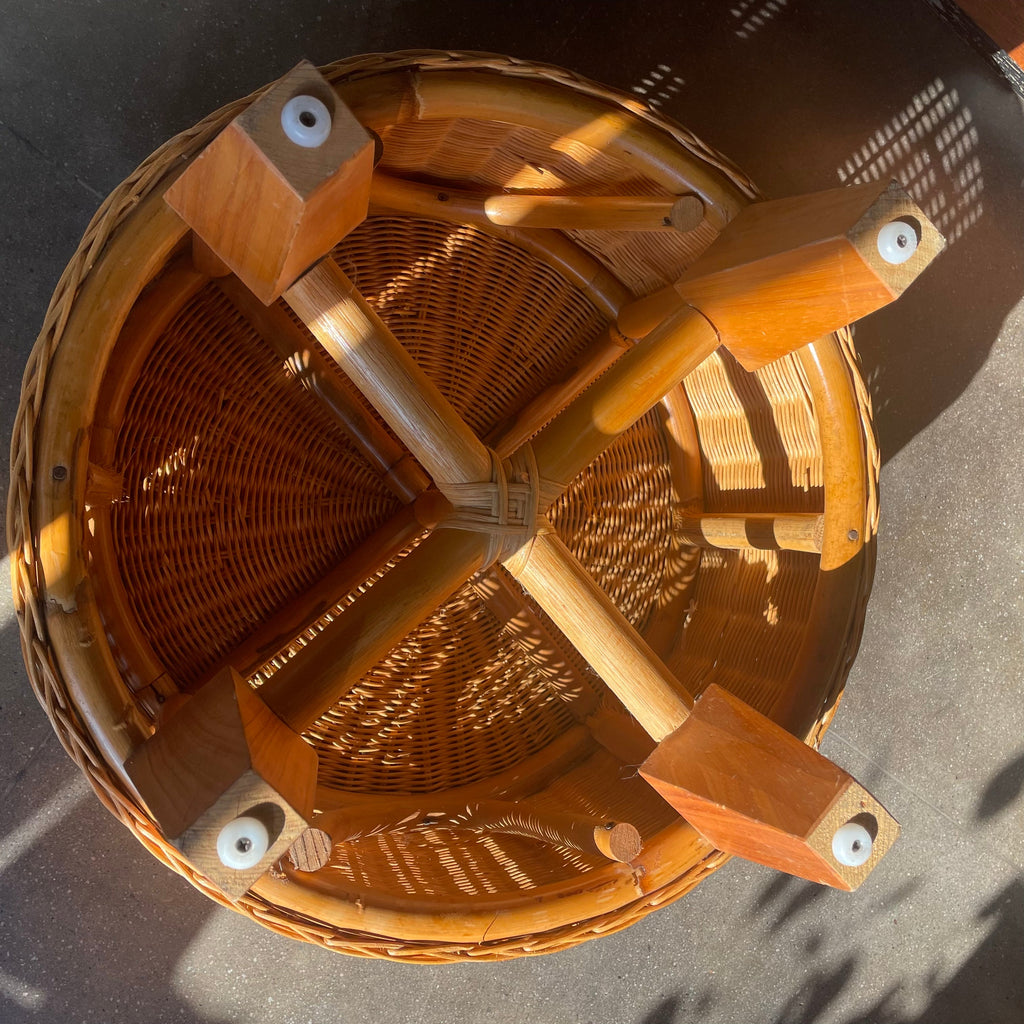 Vintage Ikea Rattan Footstool