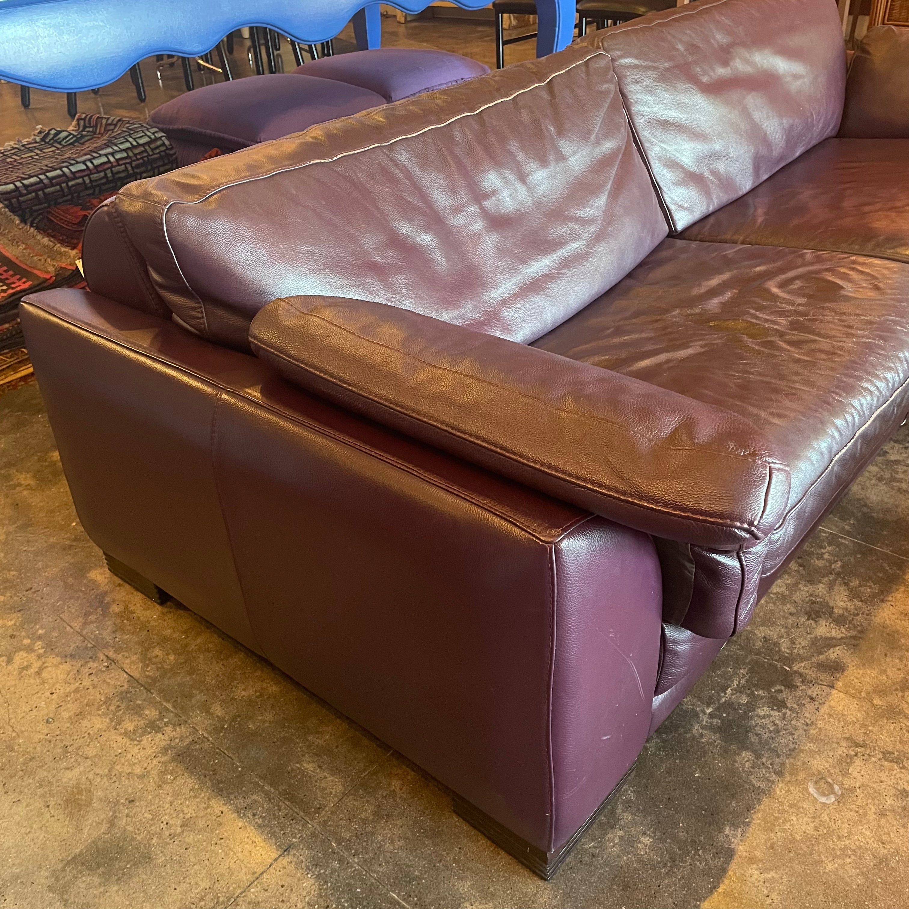 1980's Vintage Italian Leather Sofa by Natuzzi