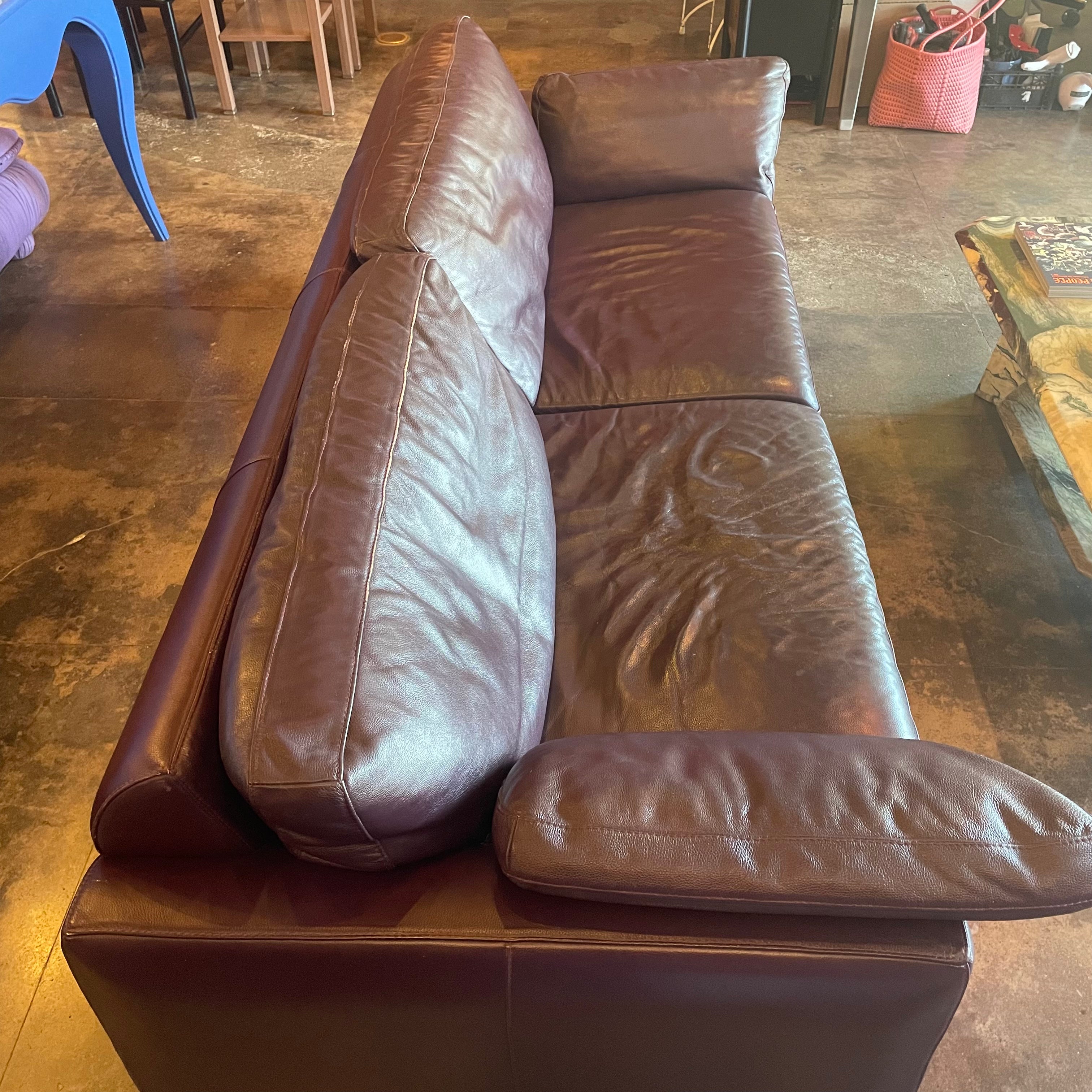1980's Vintage Italian Leather Sofa by Natuzzi