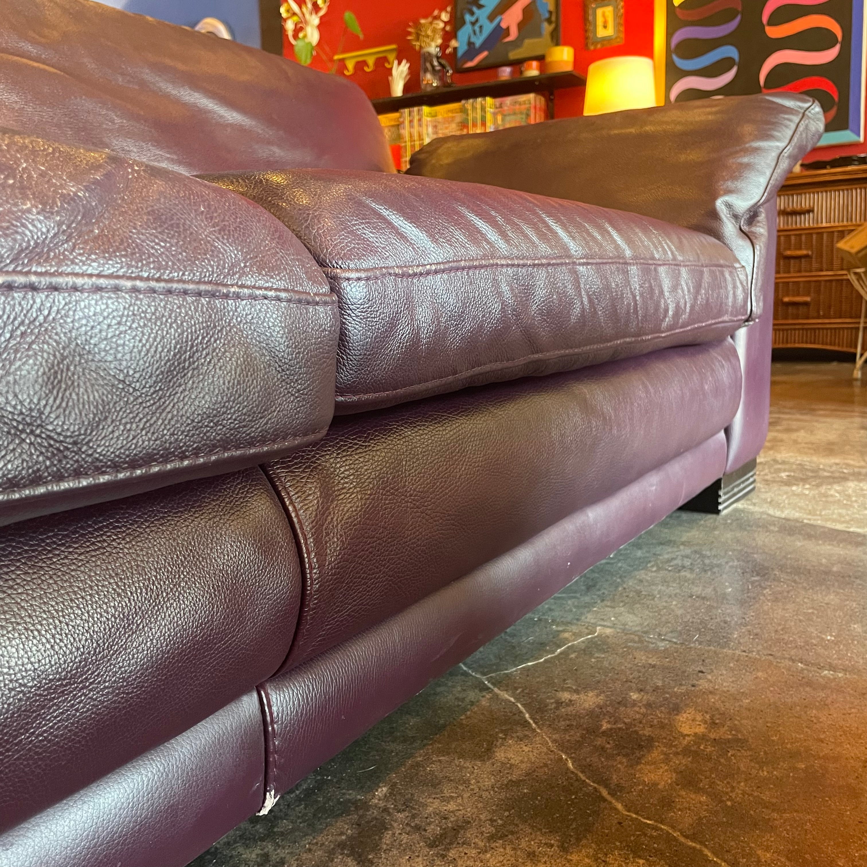 1980's Vintage Italian Leather Sofa by Natuzzi