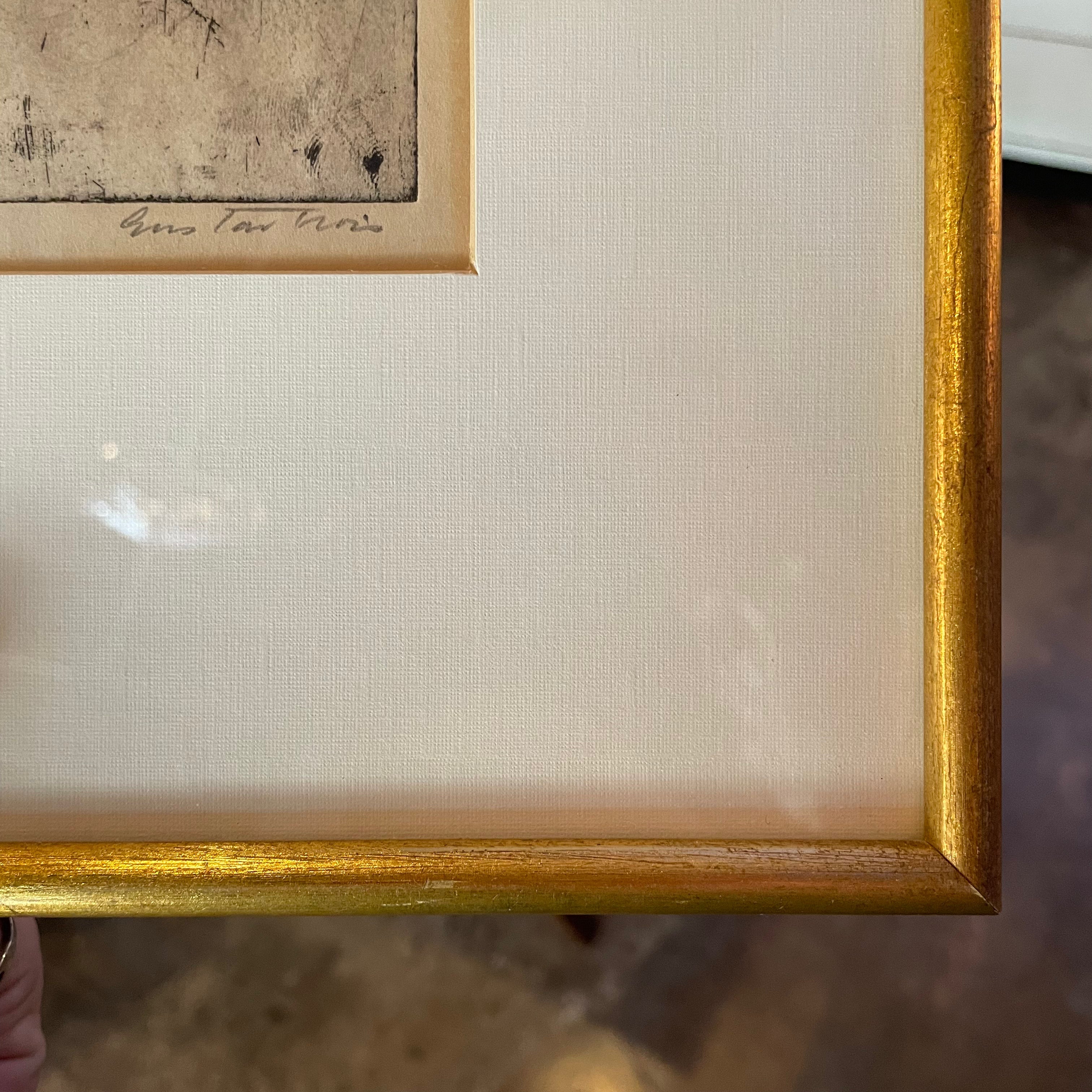 Vintage Framed Etching: "Georgetown" by Gustav Trois - 10" x 13"