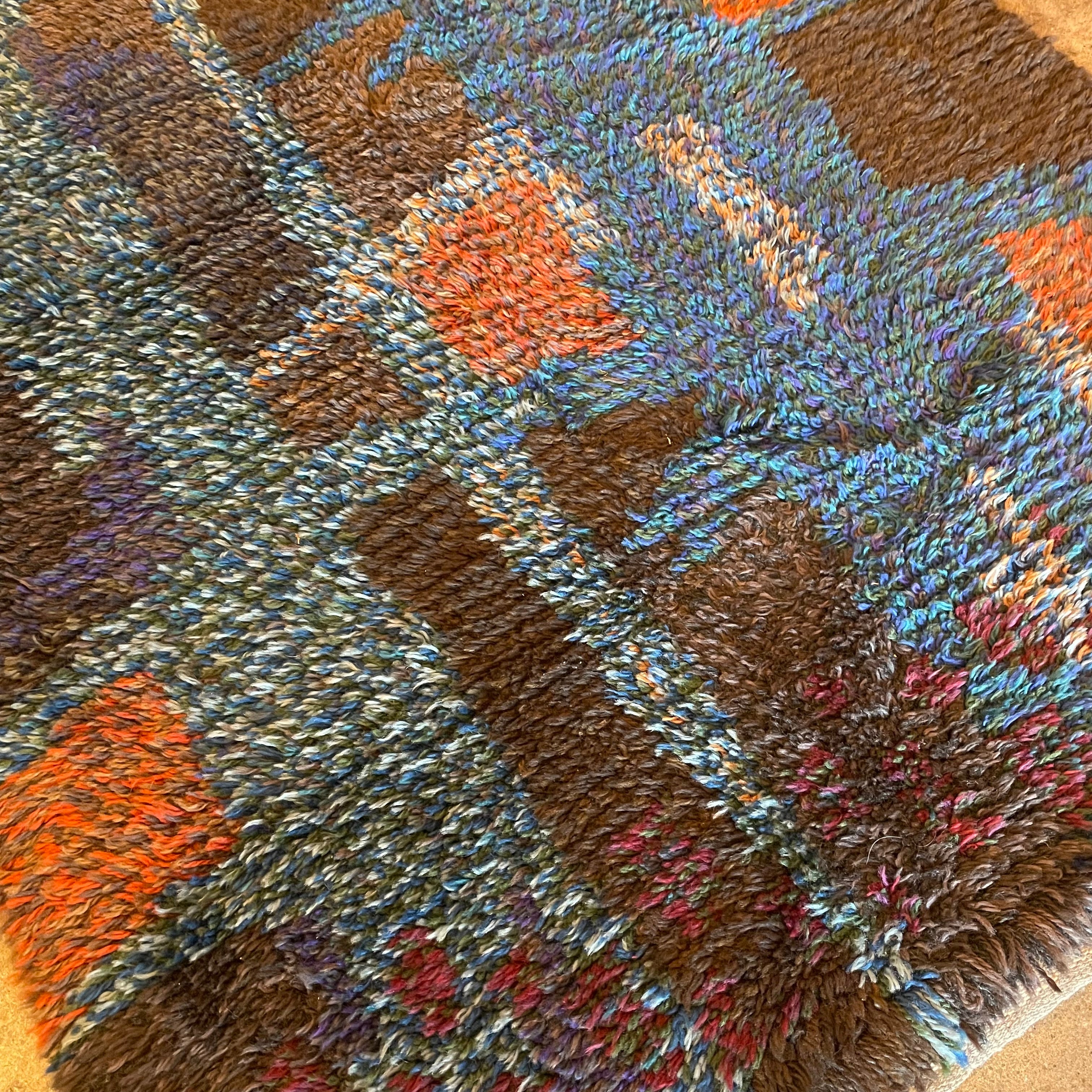 1970's Swedish Rya Shag Rug - 37" x 68"