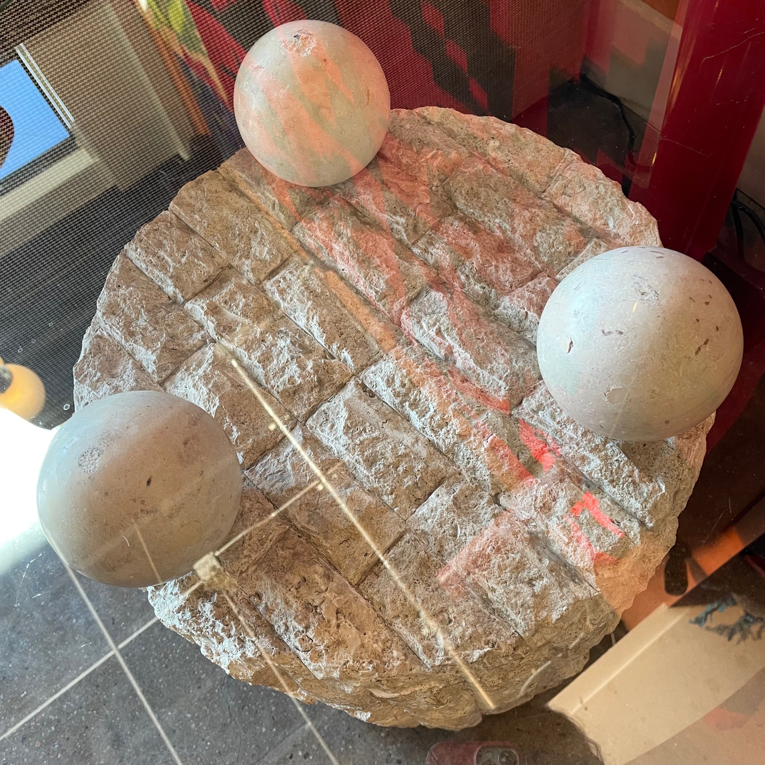 1980's Mactan Stone Side Table