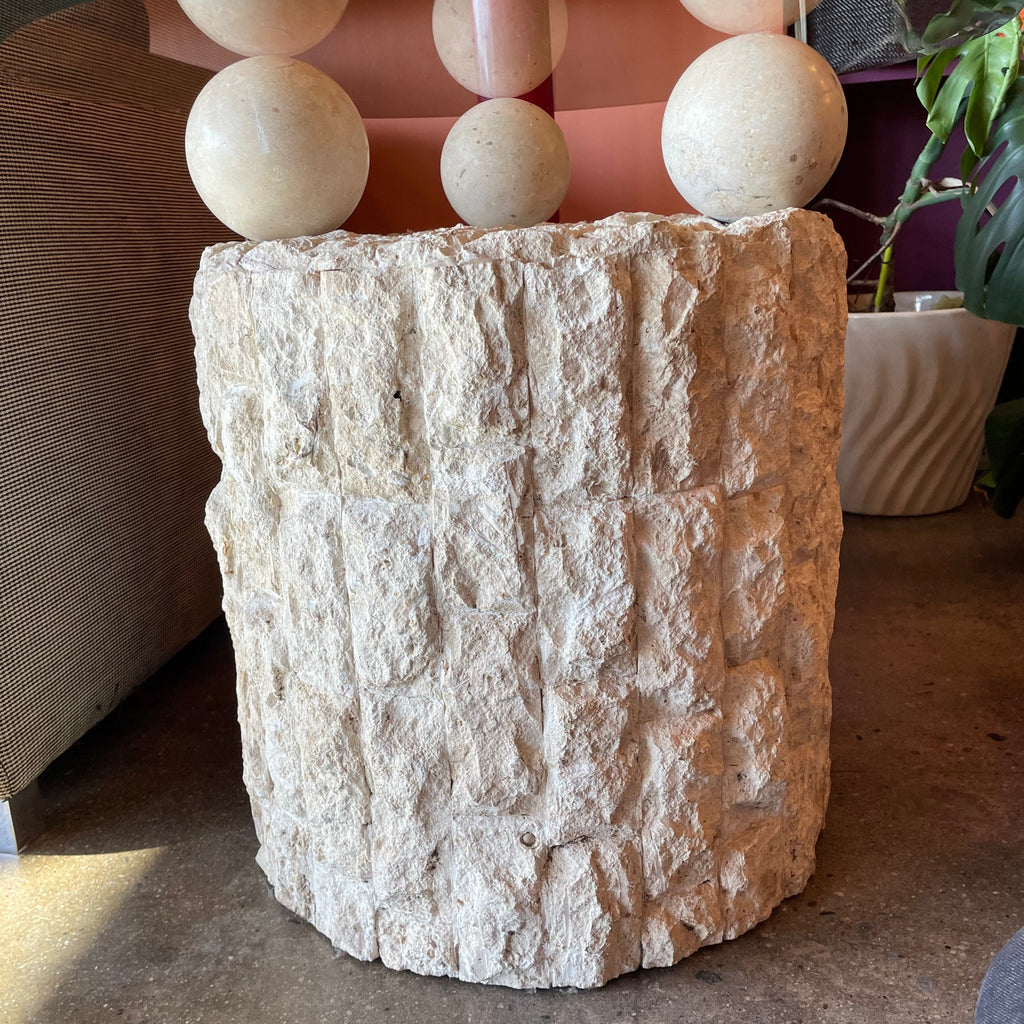 1980's Mactan Stone Side Table