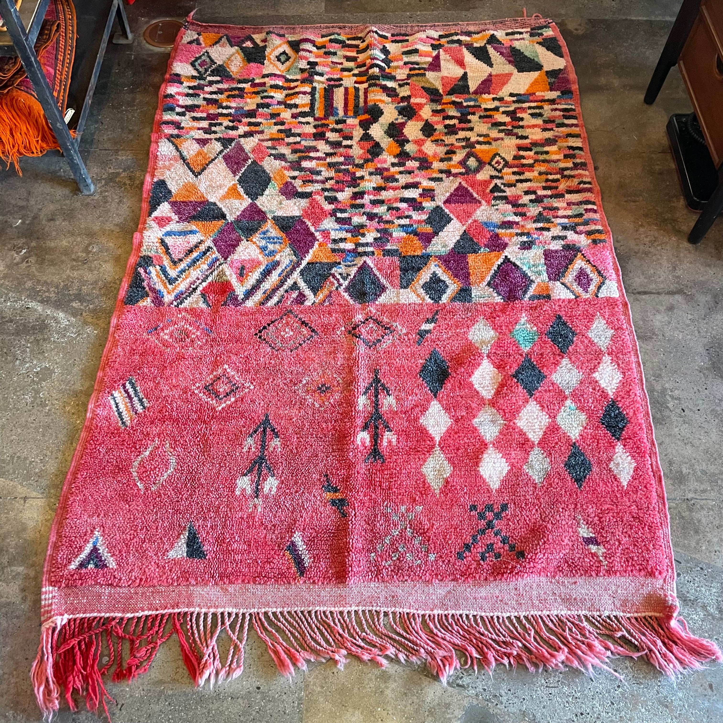 Vintage Abstract Moroccan Rug - 46" x 68"