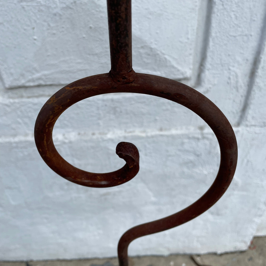 Vintage Iron Spiral Floor Candelabras
