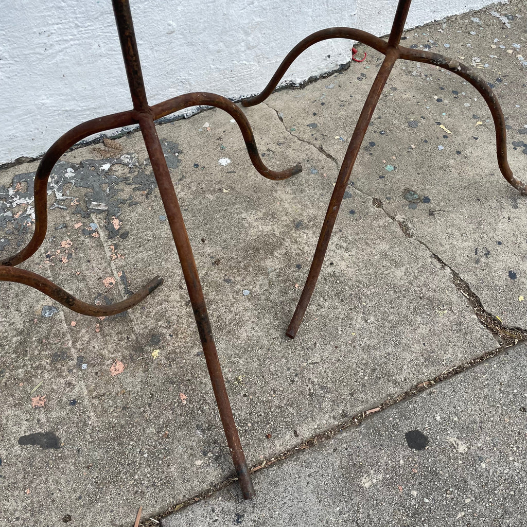 Vintage Iron Spiral Floor Candelabras