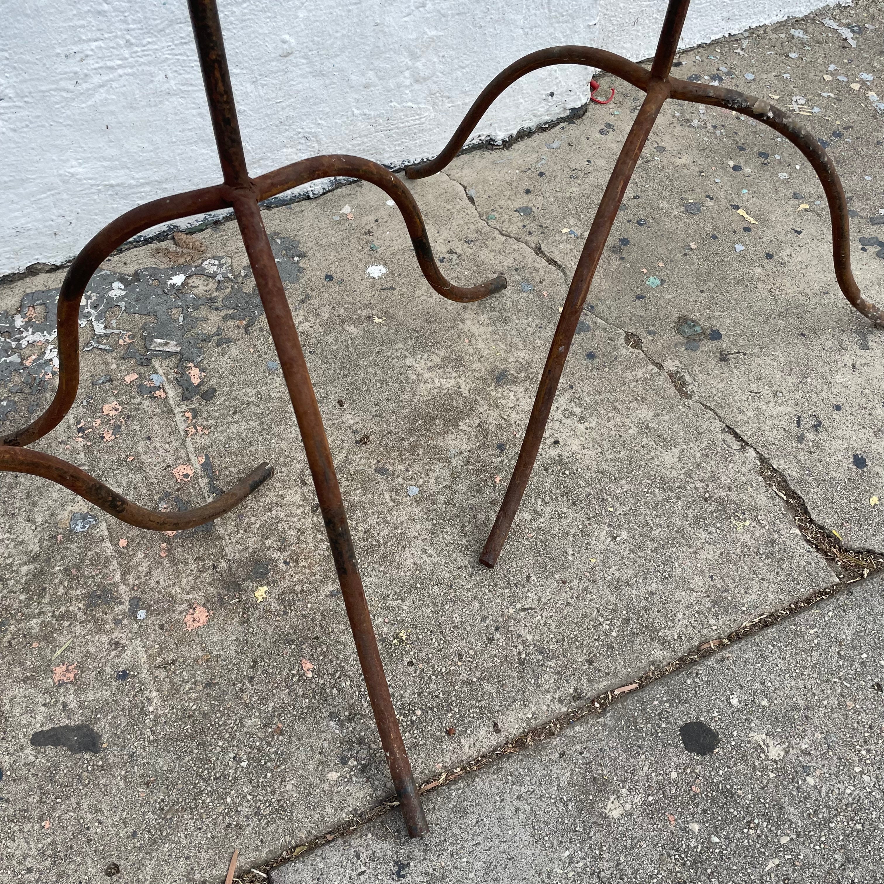 Vintage Iron Spiral Floor Candelabras