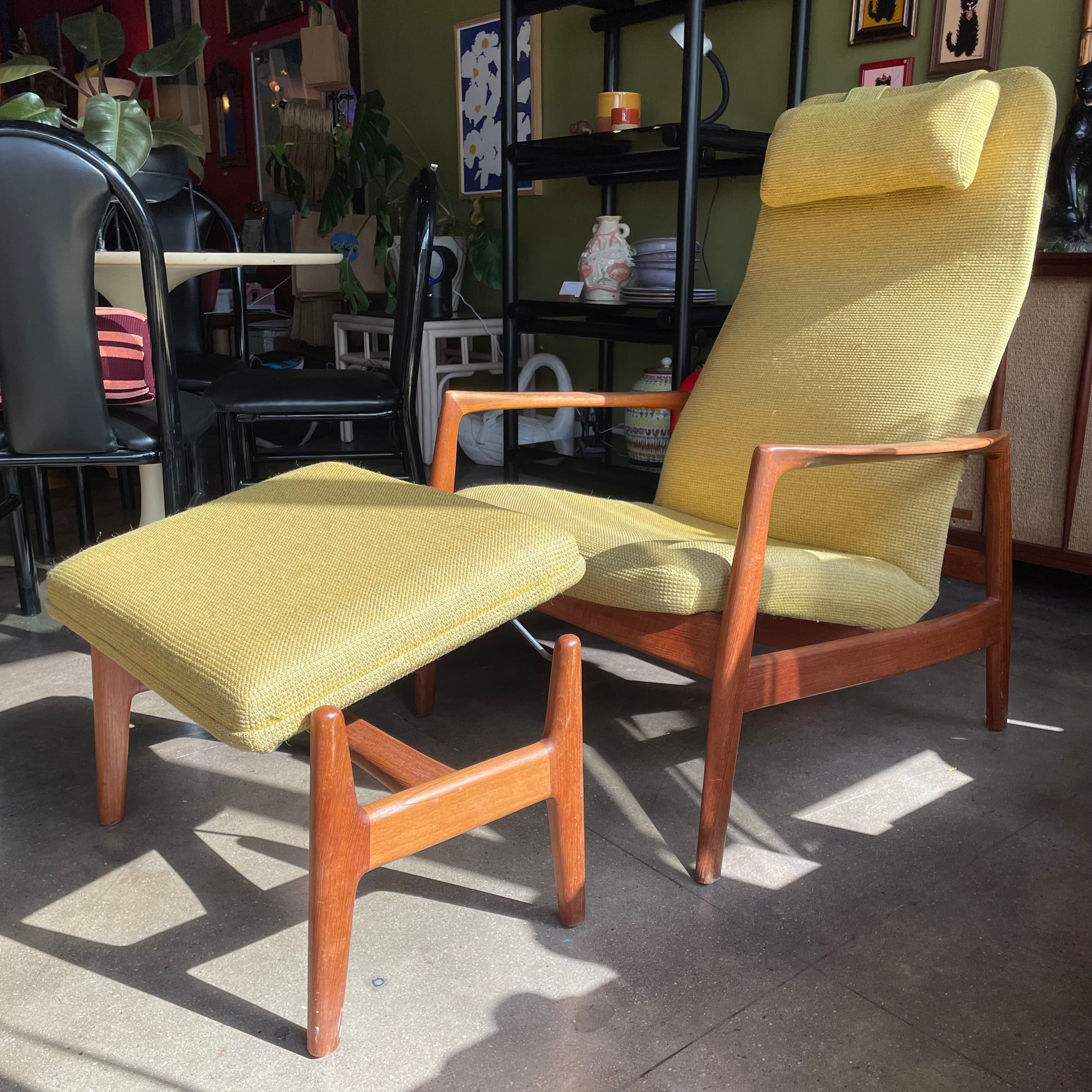 1960's Vintage Dux Armchair + Ottoman Set