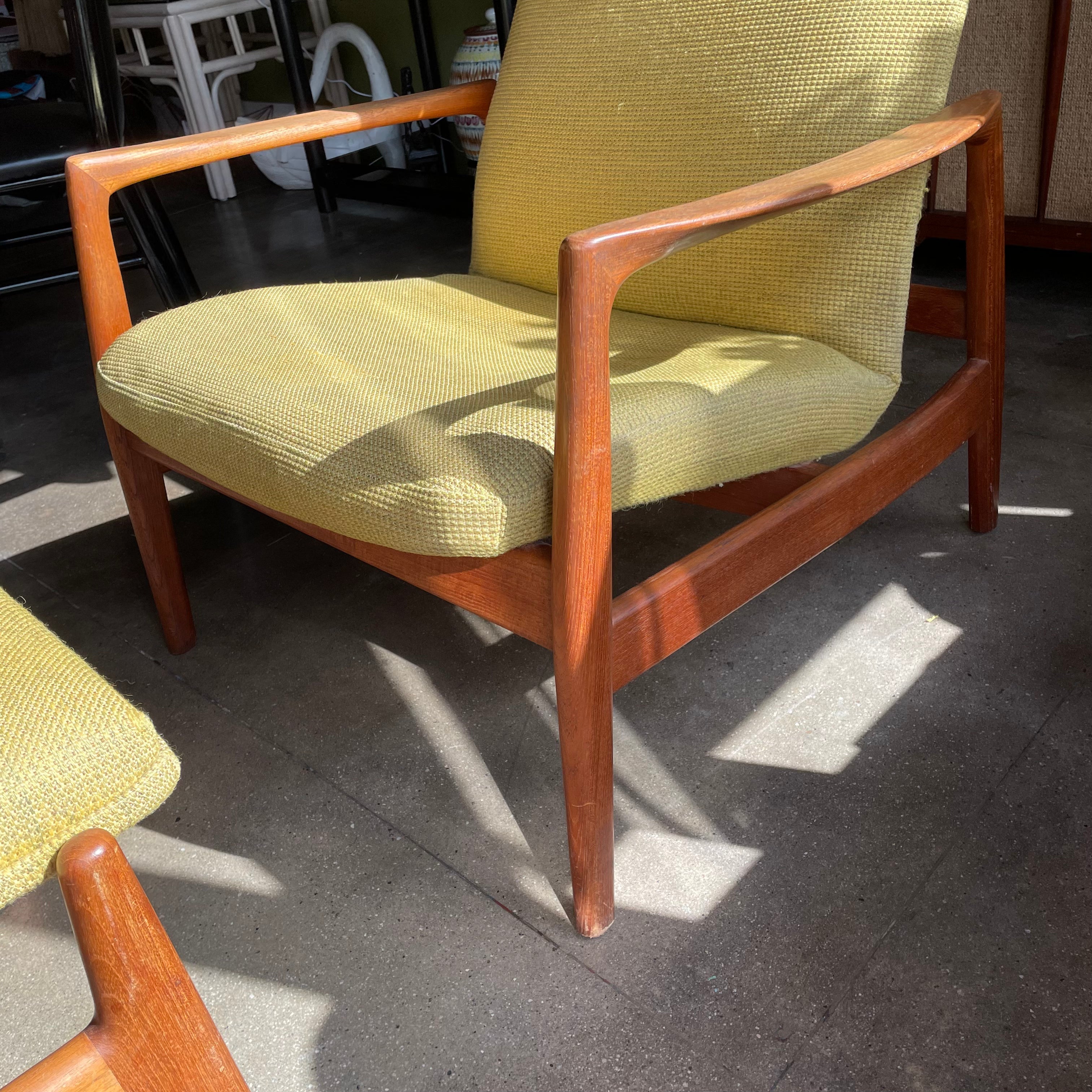 1960's Vintage Dux Armchair + Ottoman Set