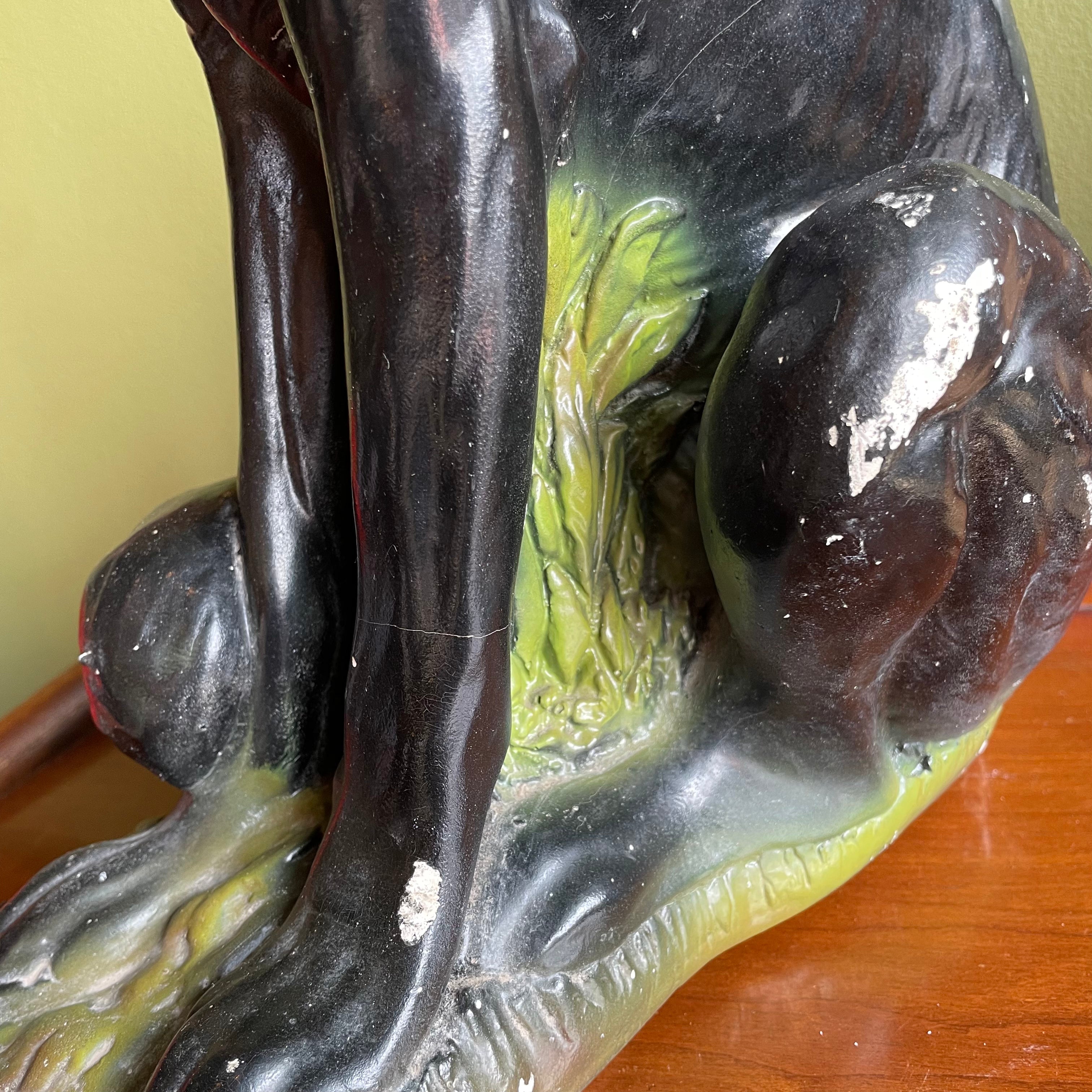 1940's Vintage Chalkware Panther Statue