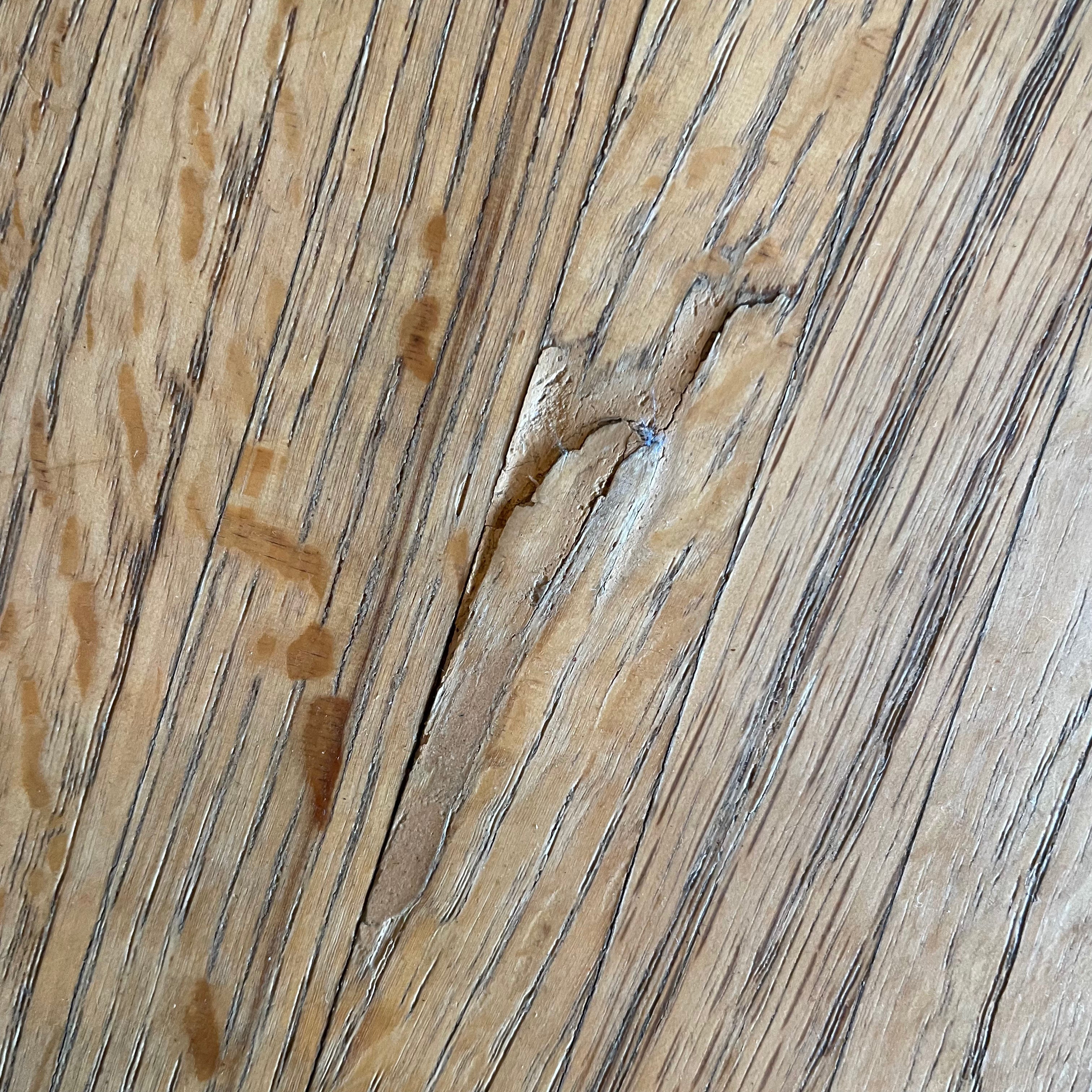 1970's Solid Oak Coffee Table - 36" Round