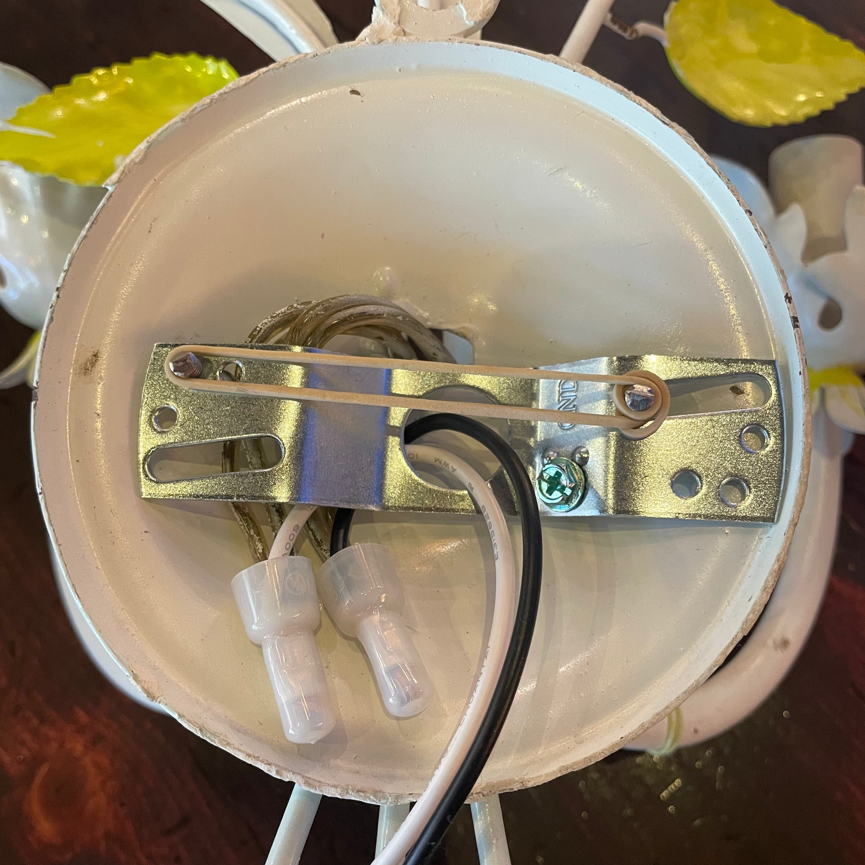 Vintage Italian Tole Floral Sconce